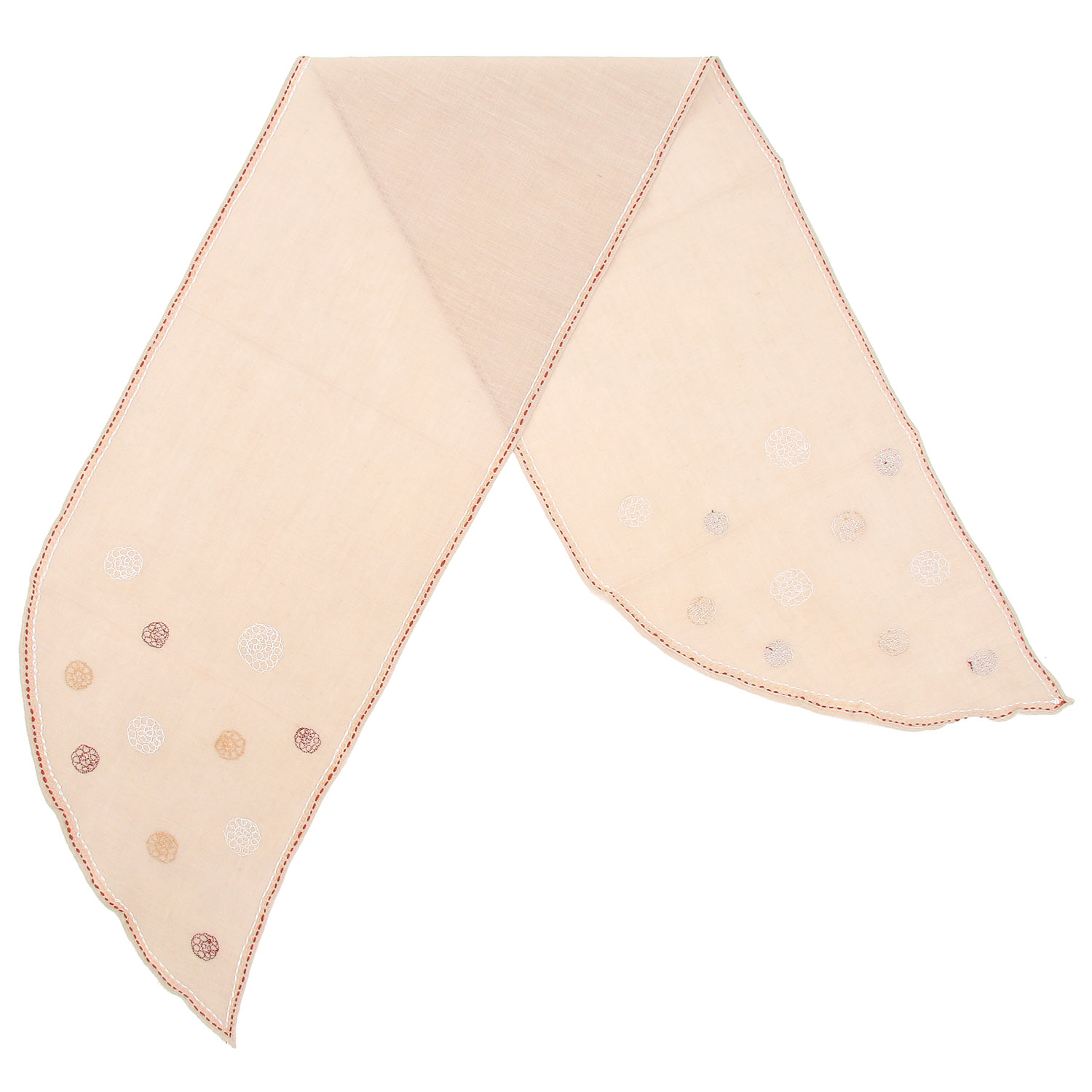 インド製コットンリネン刺繍ストール - 画像3