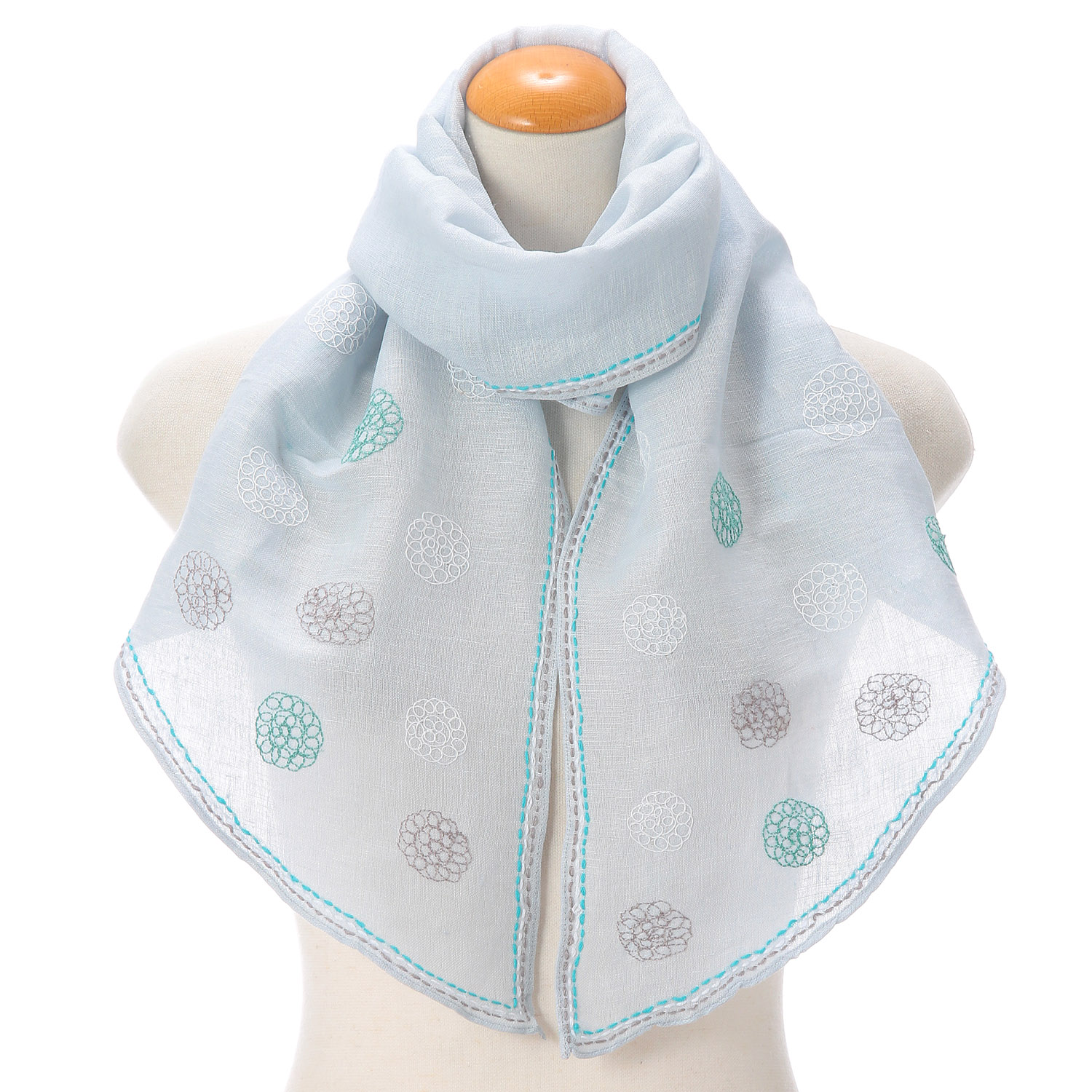 インド製コットンリネン刺繍ストール - 画像5