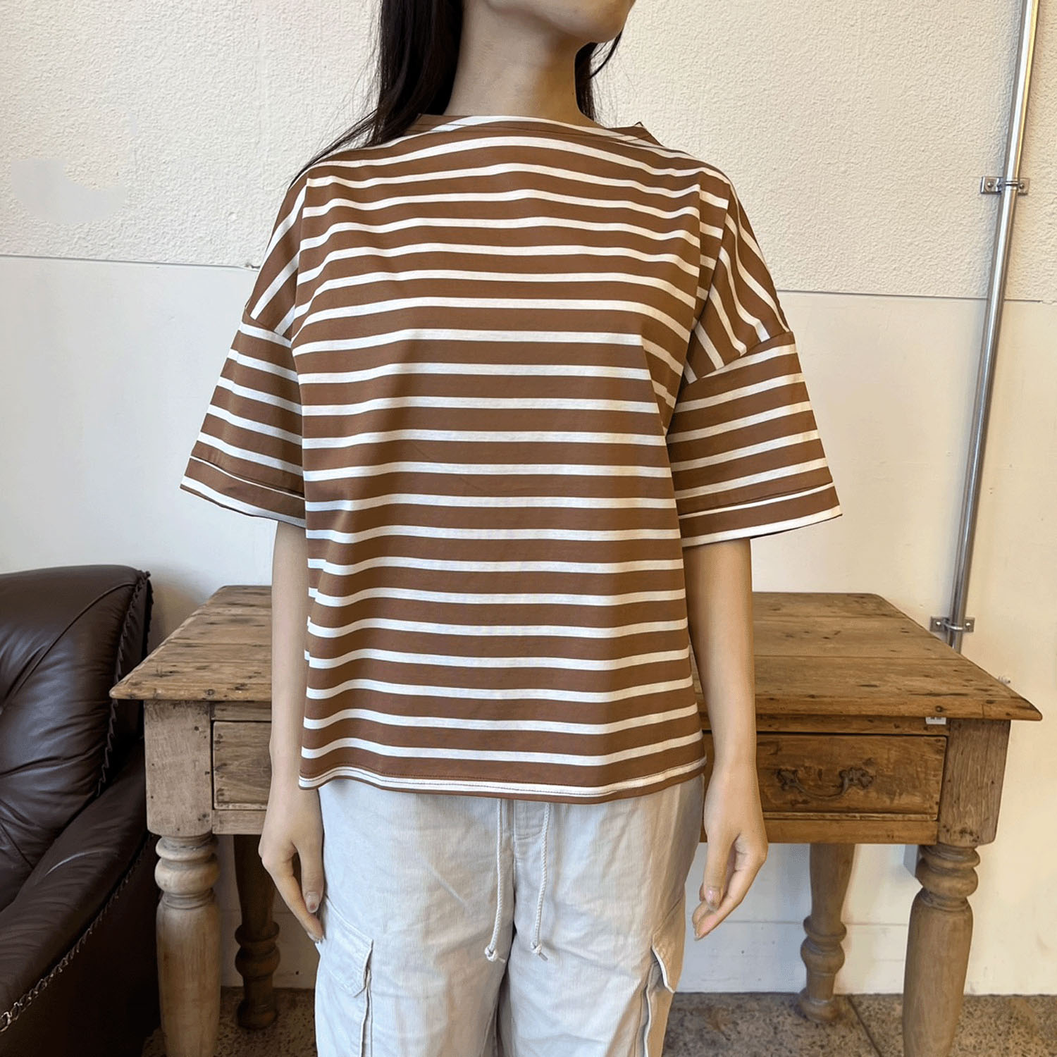 ボーダー背長プルオーバー - 画像5