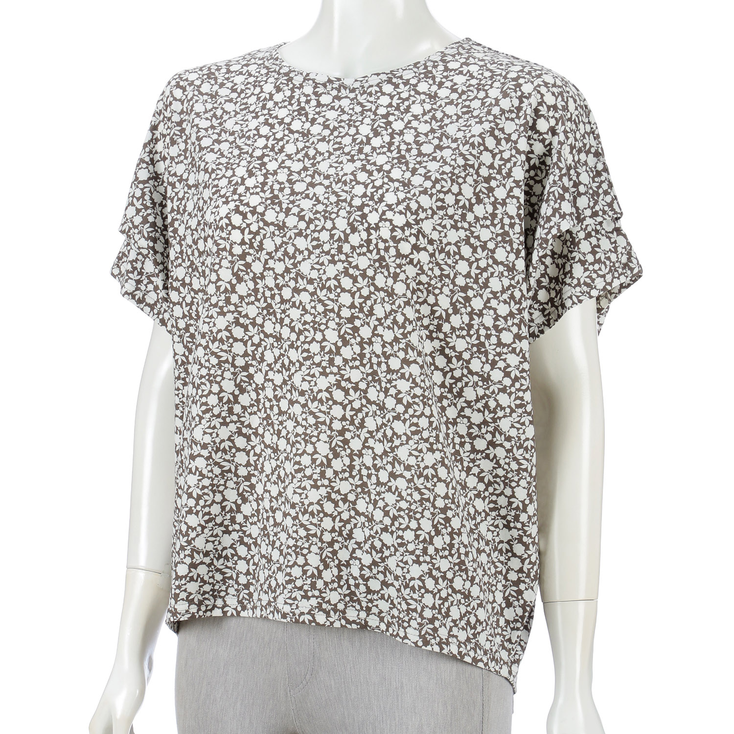 花袖タックプルオーバー - 画像1