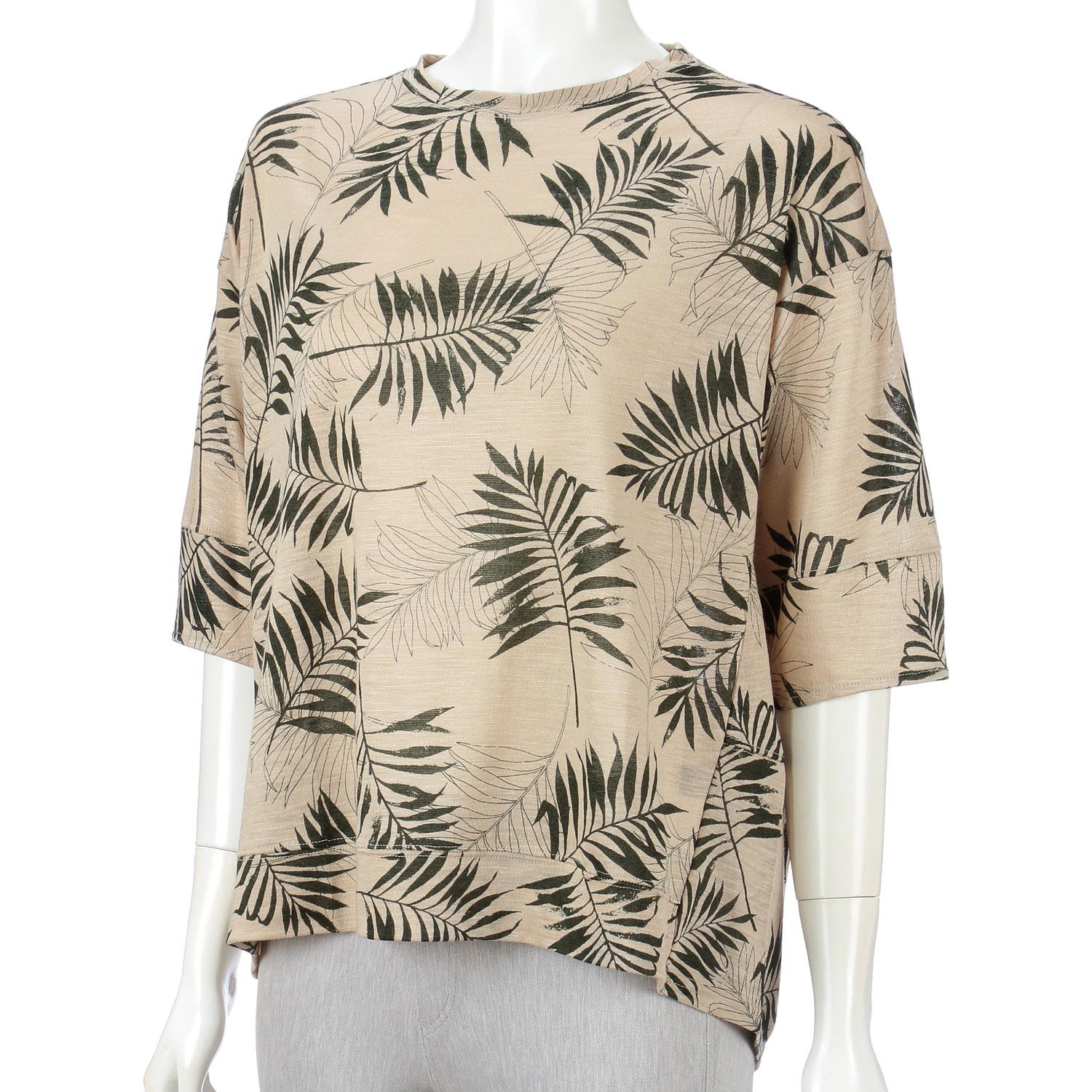 麻プリントプルオーバー - 画像1