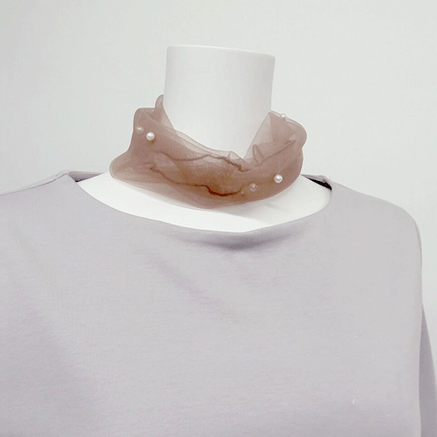 【ブラウン終了】ネックカバーパール