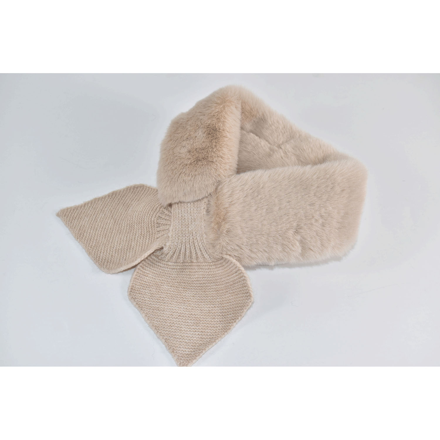 【ベージュ終了】ニット＆ファーティペット - 画像8