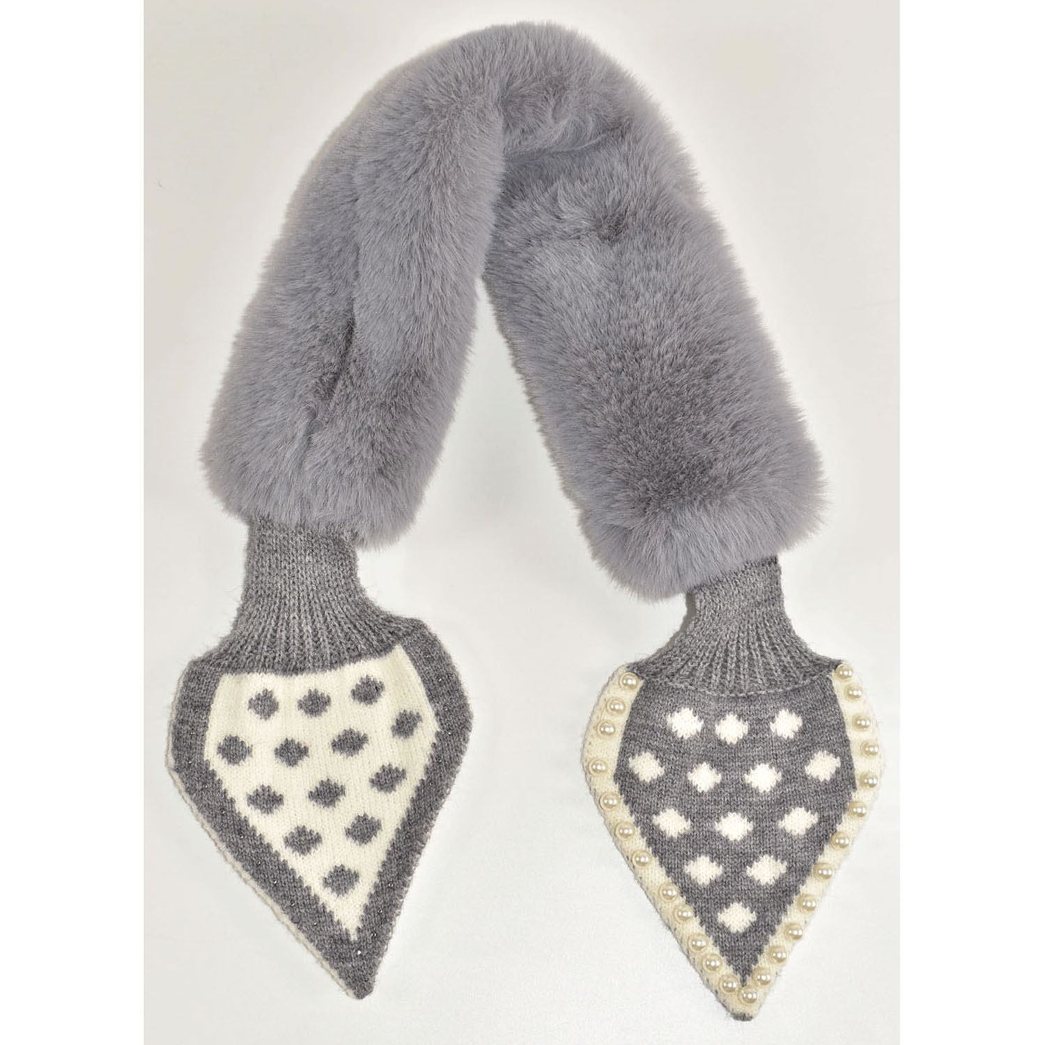 ビジュー付きニット＆ファードットティペット - 画像5