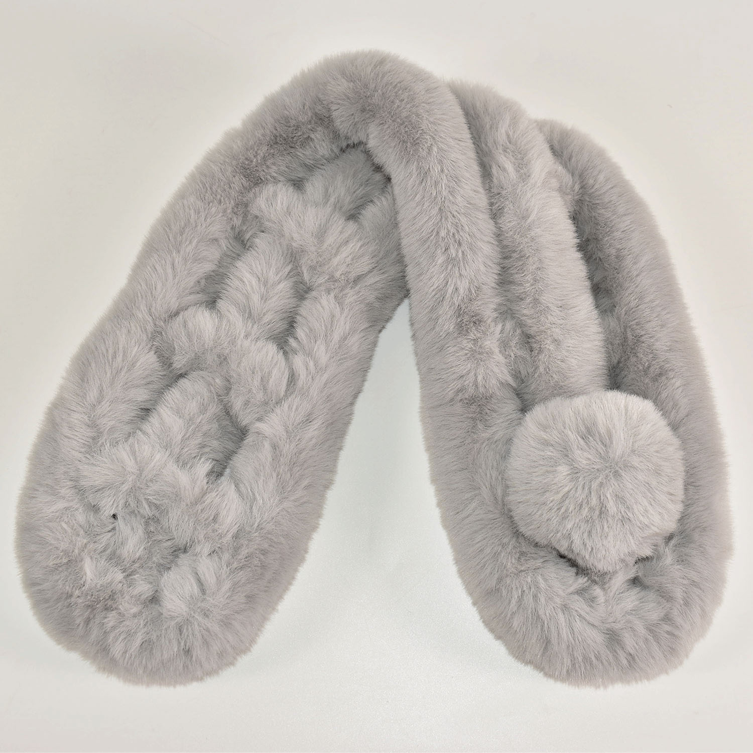 ポンポン付きエコファーマフラー - 画像4