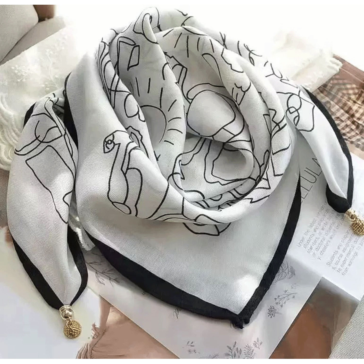 マグネットスカーフ マルチプリント ゴールド金具 - 画像10