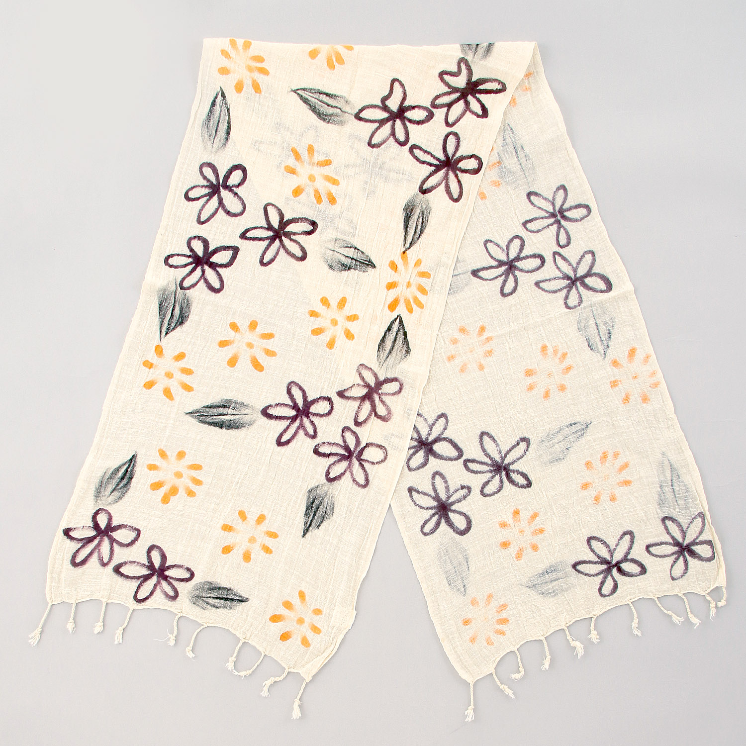 インド製 手描き風ストール カラー2 - 画像2