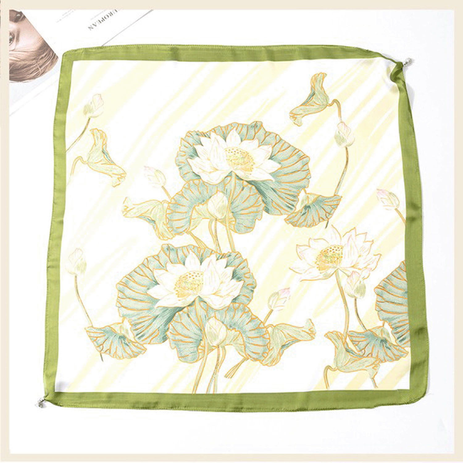 マグネット付きスカーフ マルチプリント シルバー金具 - 画像13