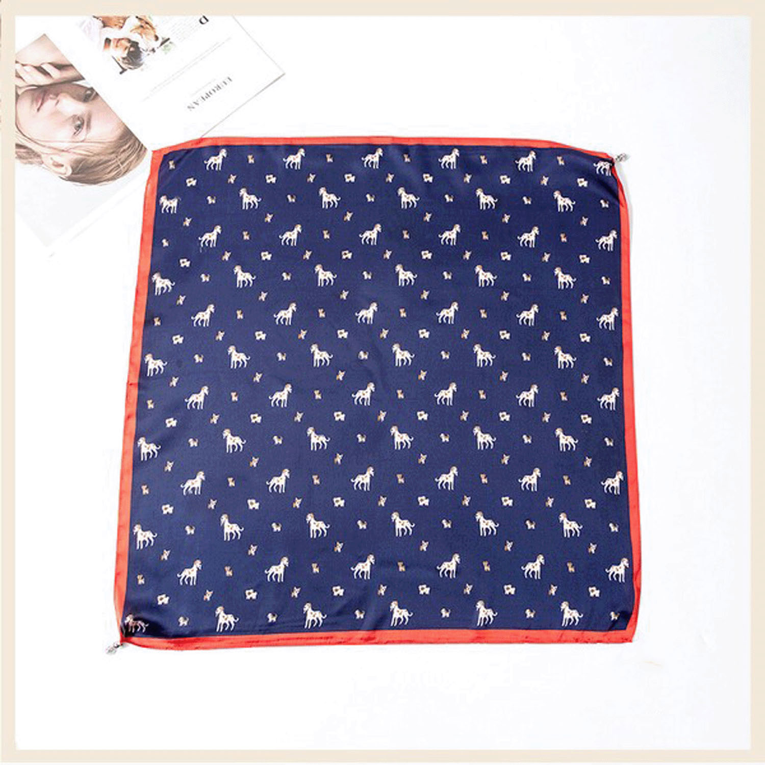 マグネット付きスカーフ マルチプリント シルバー金具 - 画像18