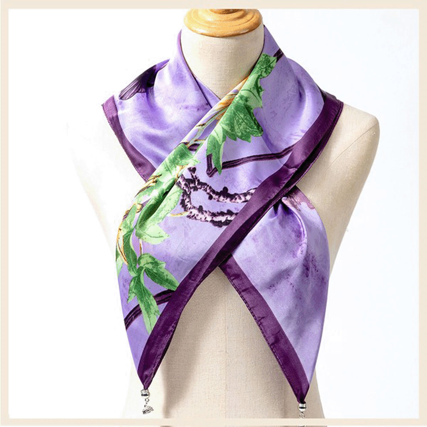 マグネット付きスカーフ マルチプリント シルバー金具 - 画像19