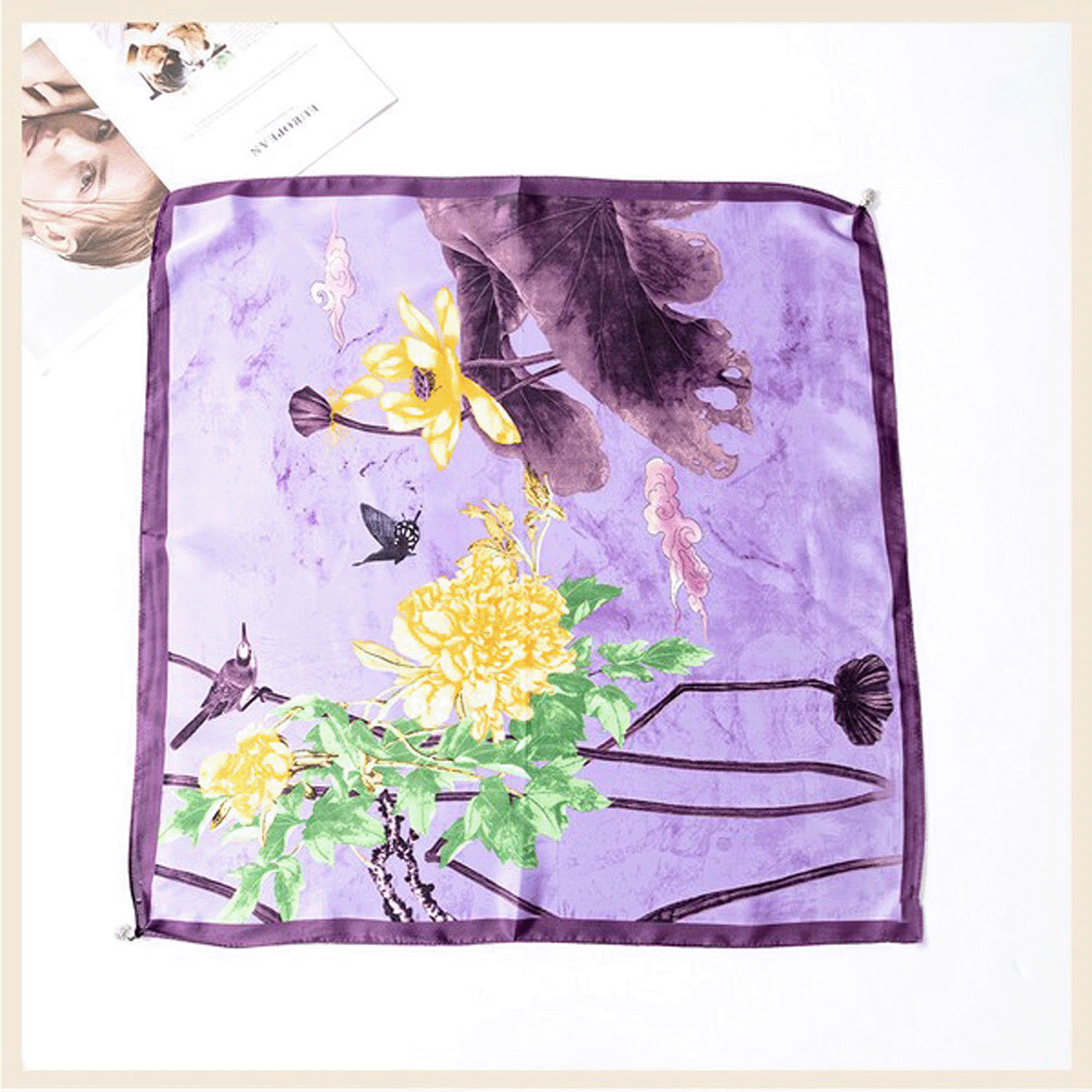 マグネット付きスカーフ マルチプリント シルバー金具 - 画像21