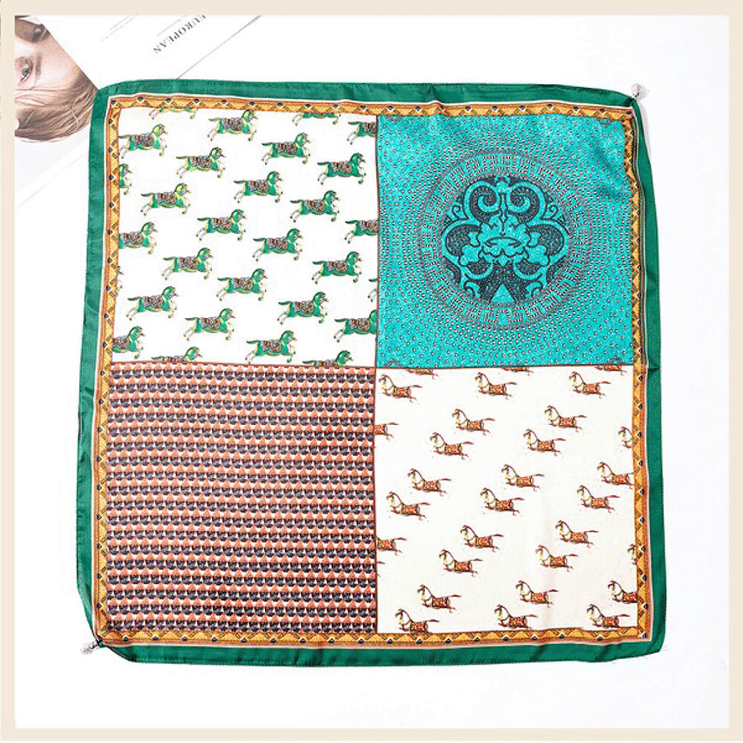 【12，15，43，60終了】マグネット付きスカーフ マルチプリント シルバー金具 - 画像7