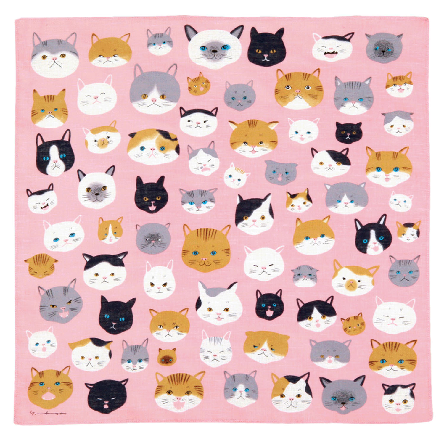 日本製 マツモトヨーコ 綿スラブハンカチスカーフ 50×50 - 画像12