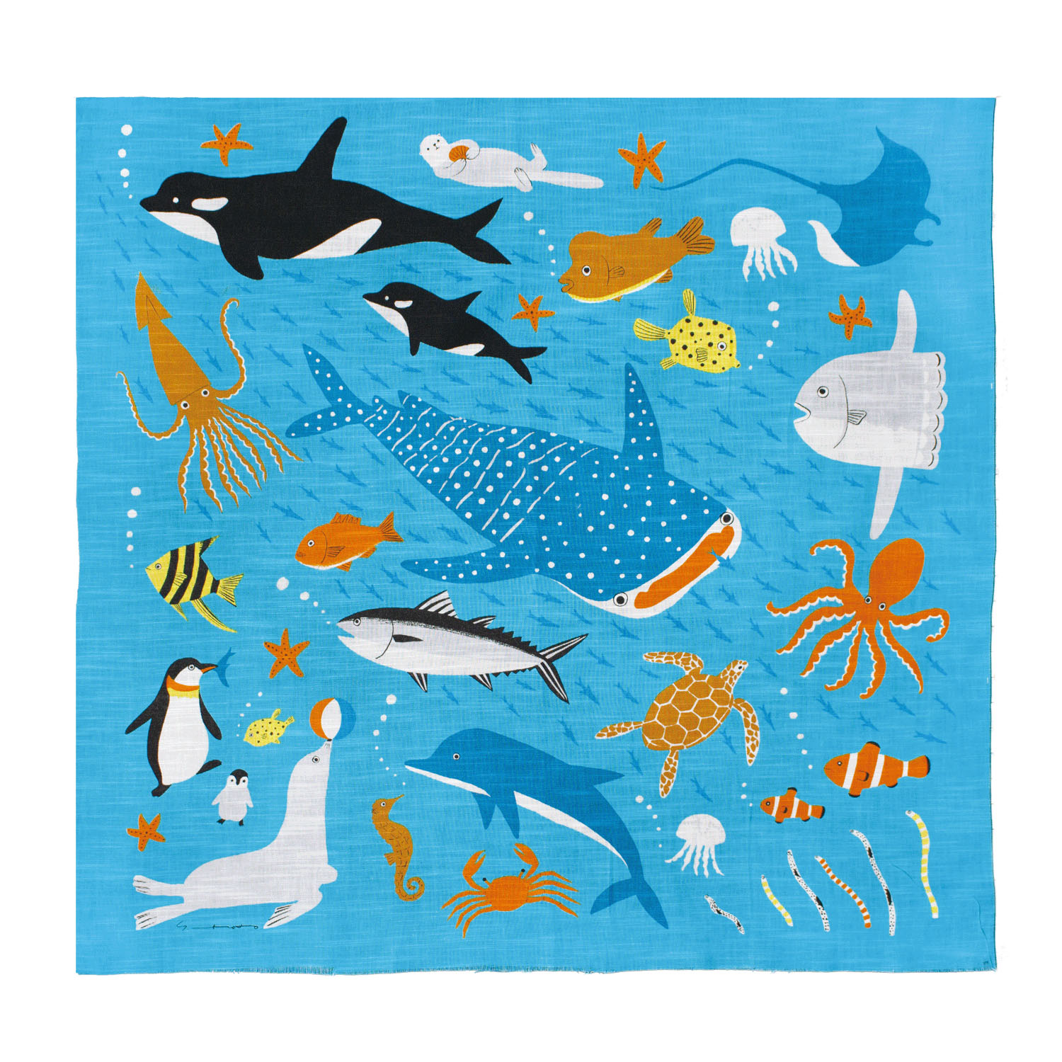 日本製 マツモトヨーコ 綿スラブハンカチスカーフ 50×50 - 画像15