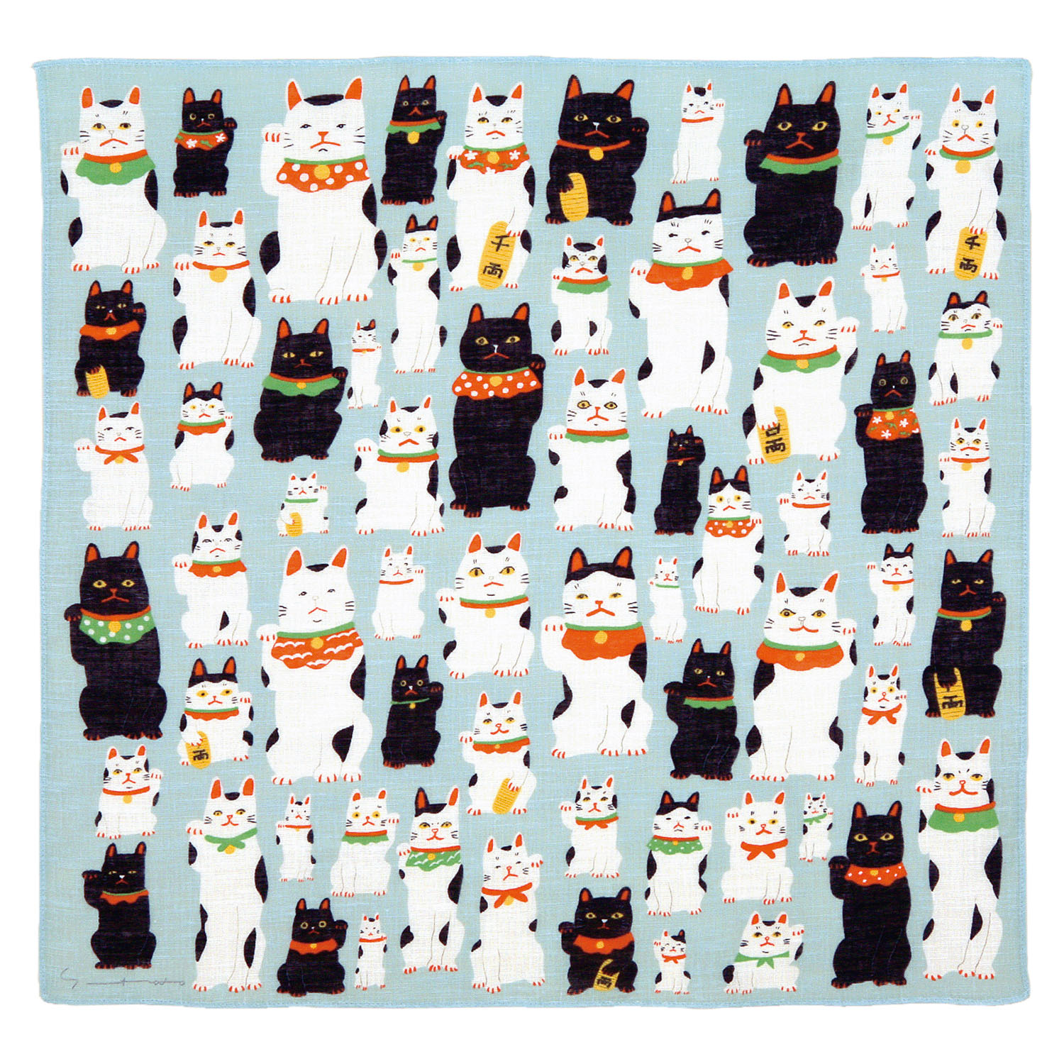 日本製 マツモトヨーコ 綿スラブハンカチスカーフ 50×50 - 画像6