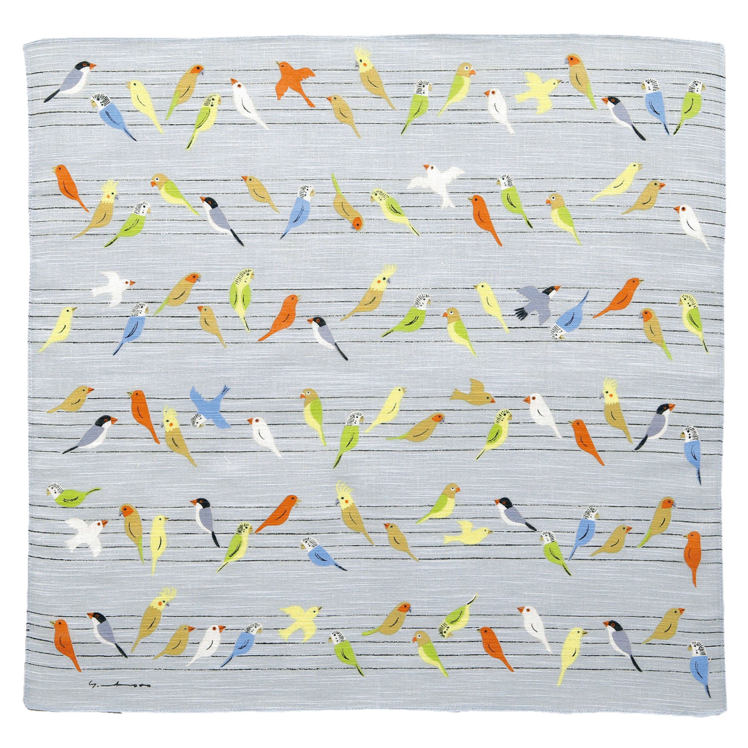 日本製 マツモトヨーコ 綿スラブハンカチスカーフ 50×50 - 画像8