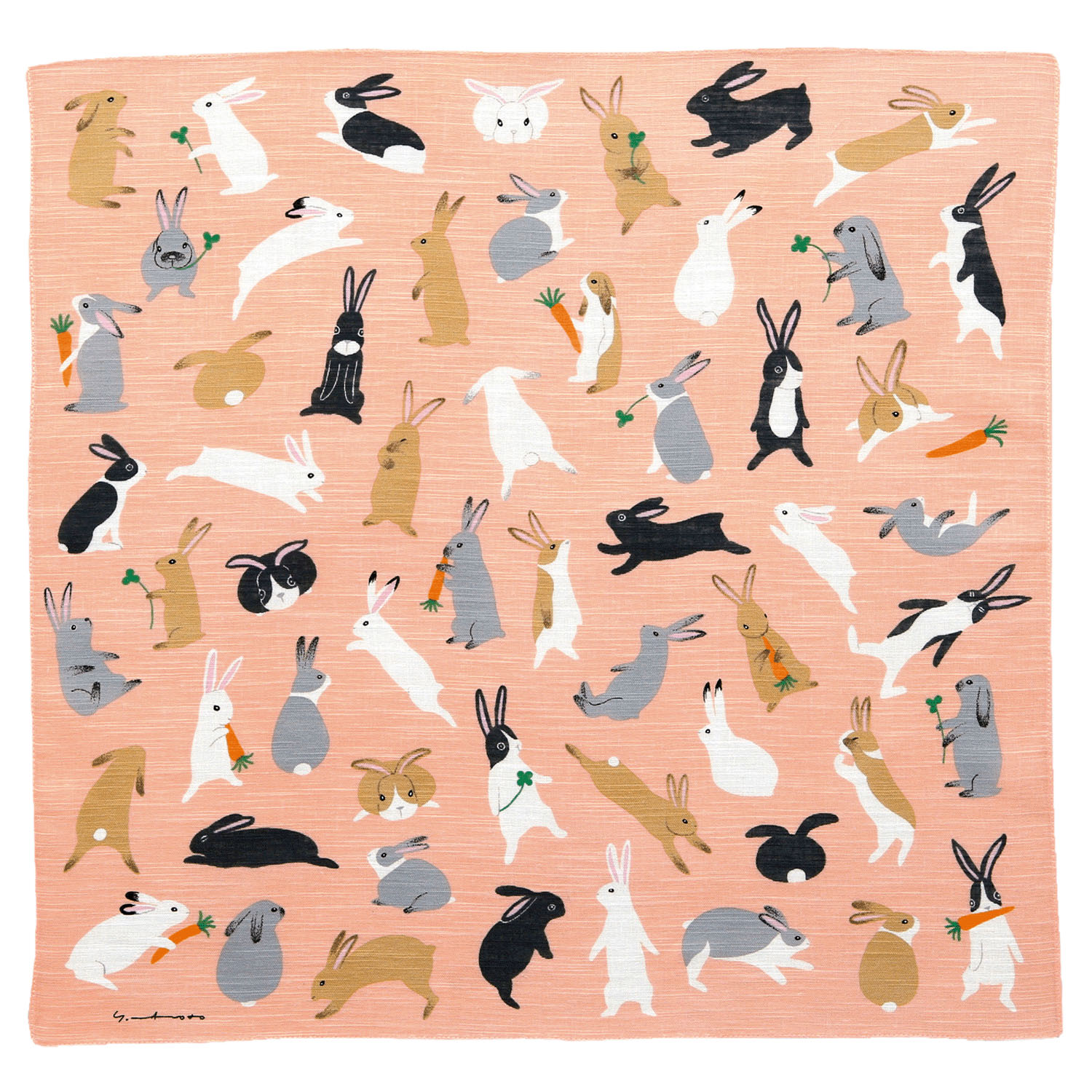 日本製 マツモトヨーコ 綿スラブハンカチスカーフ 50×50 - 画像9