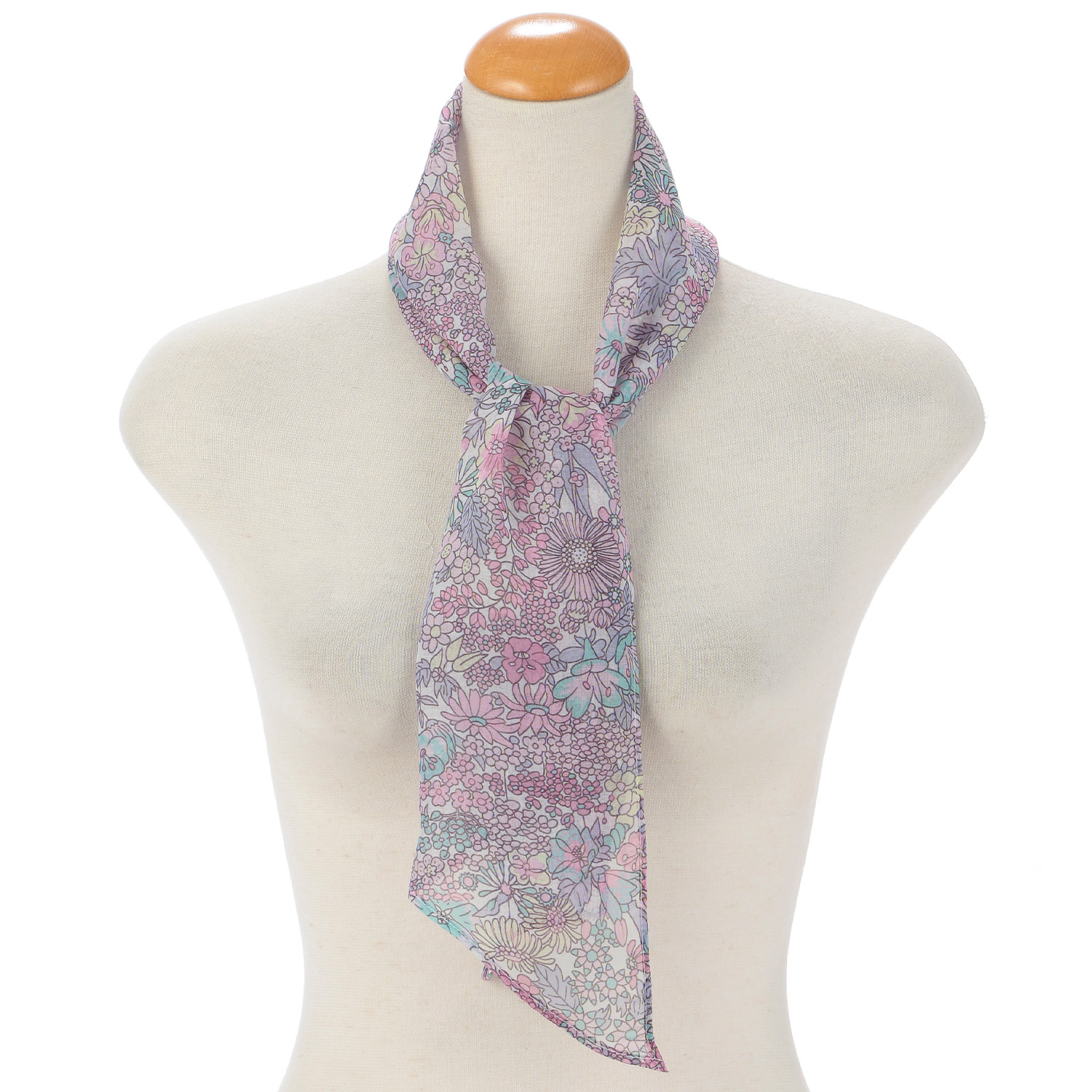 小花柄剣先ストール - 画像2