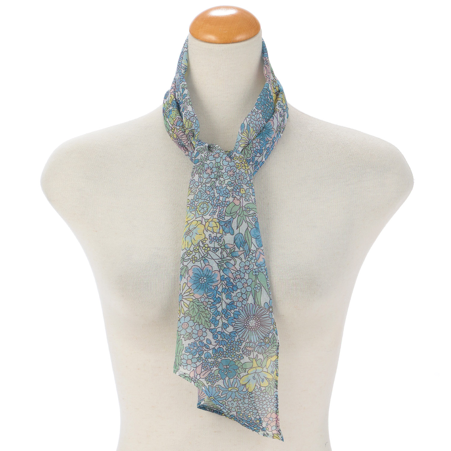 小花柄剣先ストール