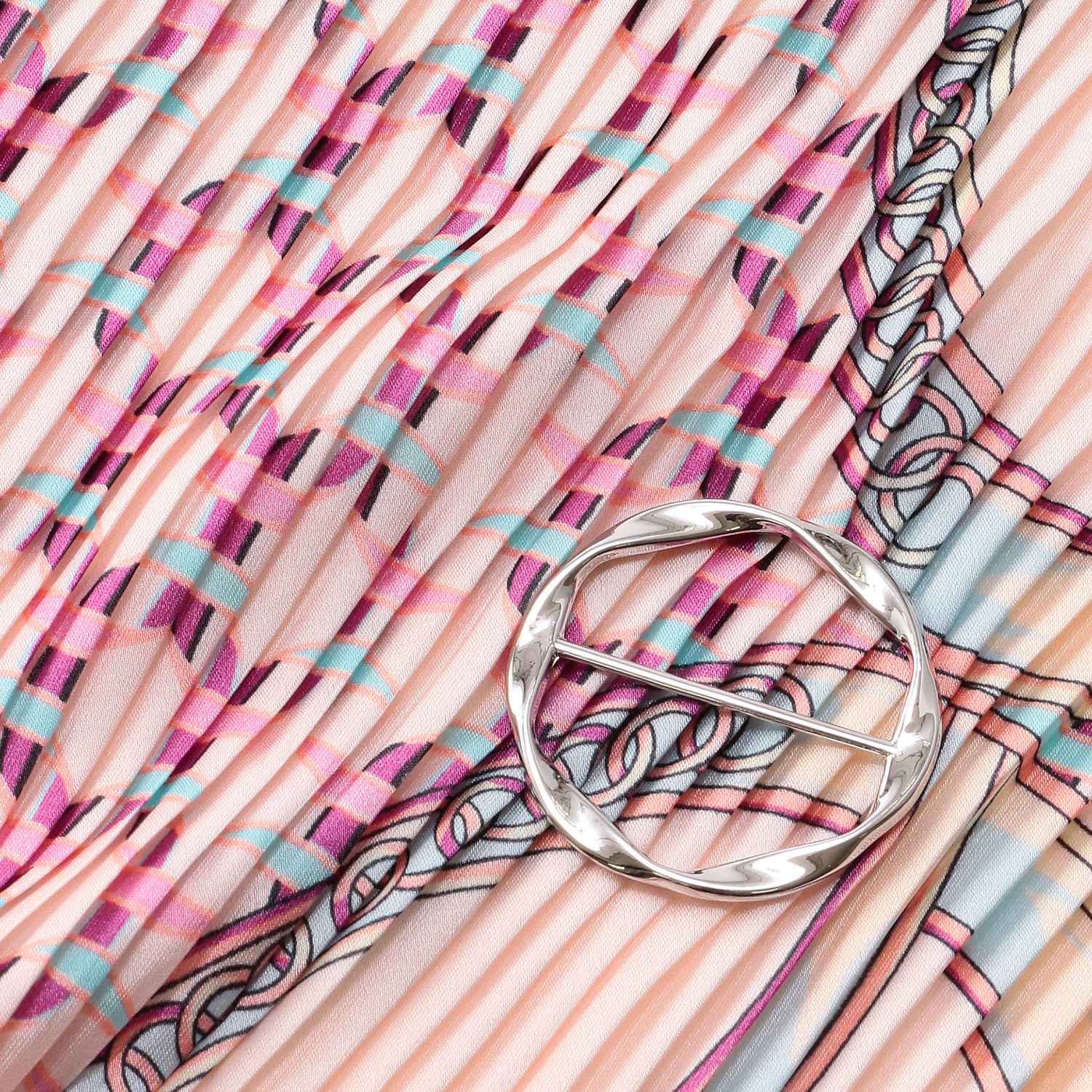 スカーフリング付きプリーツスカーフ エスニック - 画像5