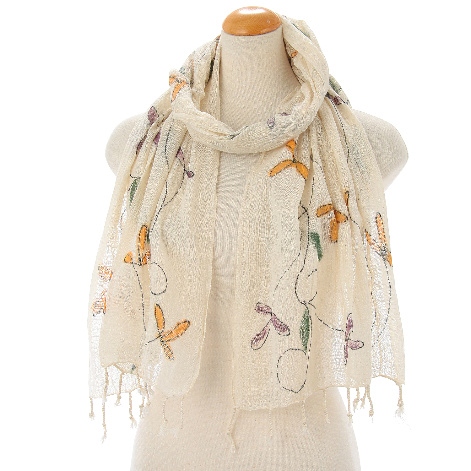 【07終了】インド製 手描き風ストール カラー - 画像14