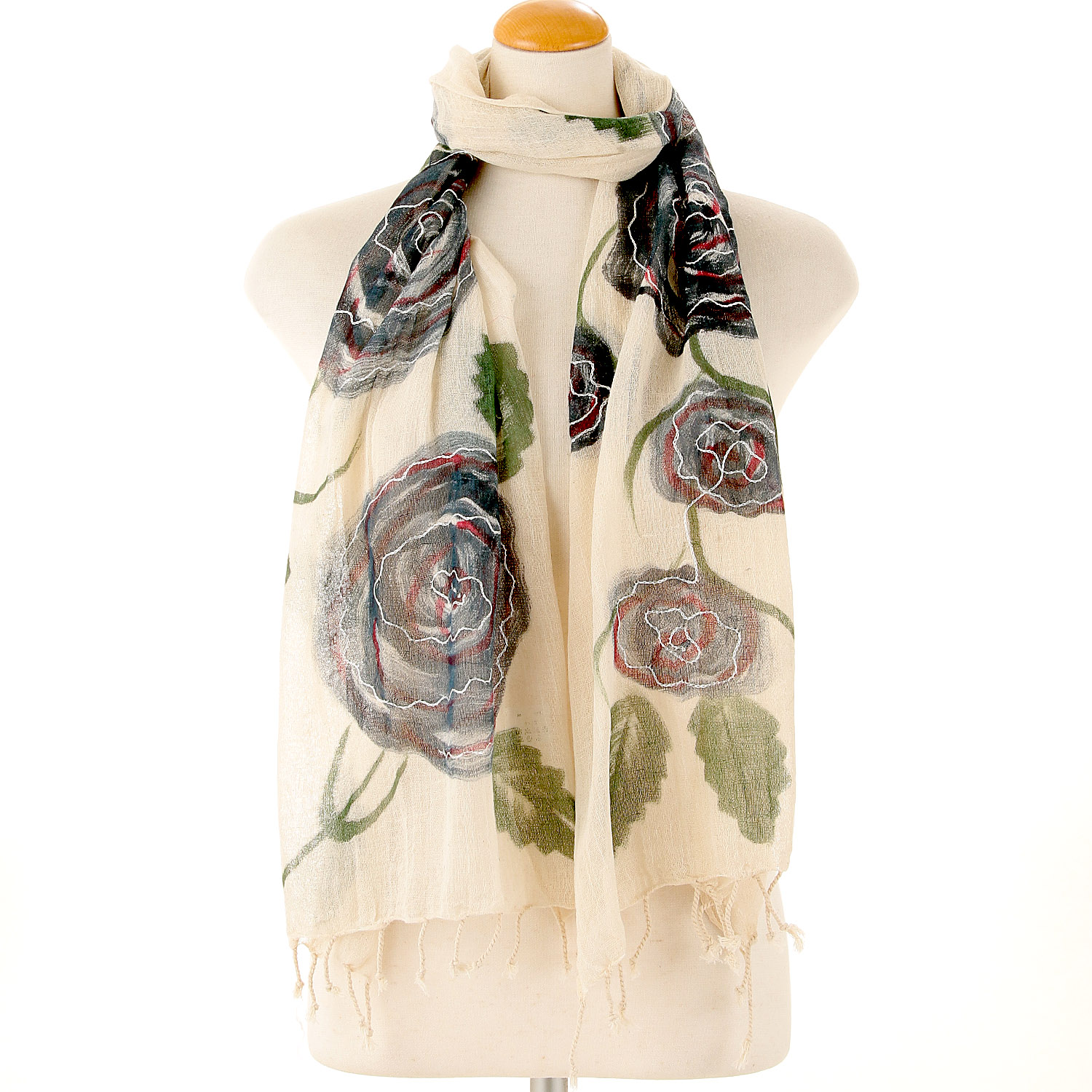 【07終了】インド製 手描き風ストール カラー - 画像9