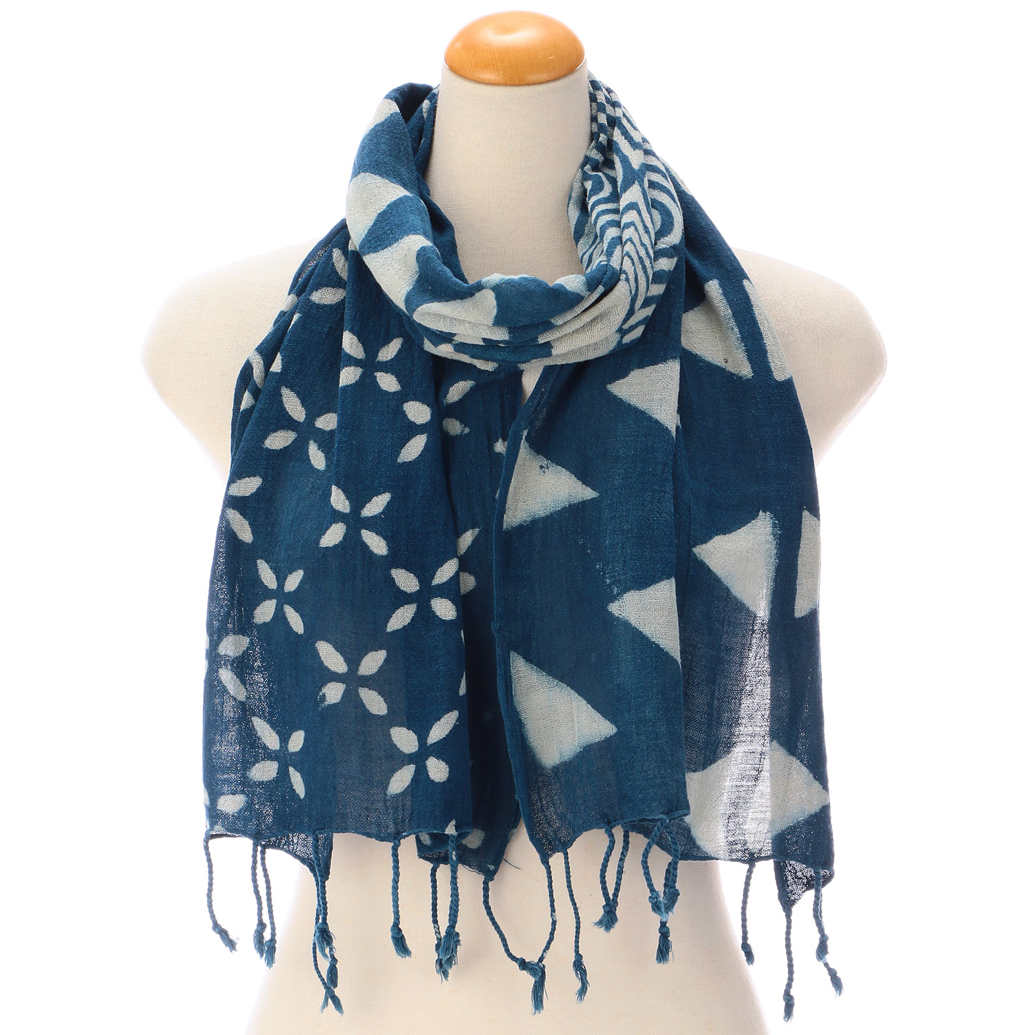 【01，02， 04終了】インド製 綿スラブストール ブルー - 画像15