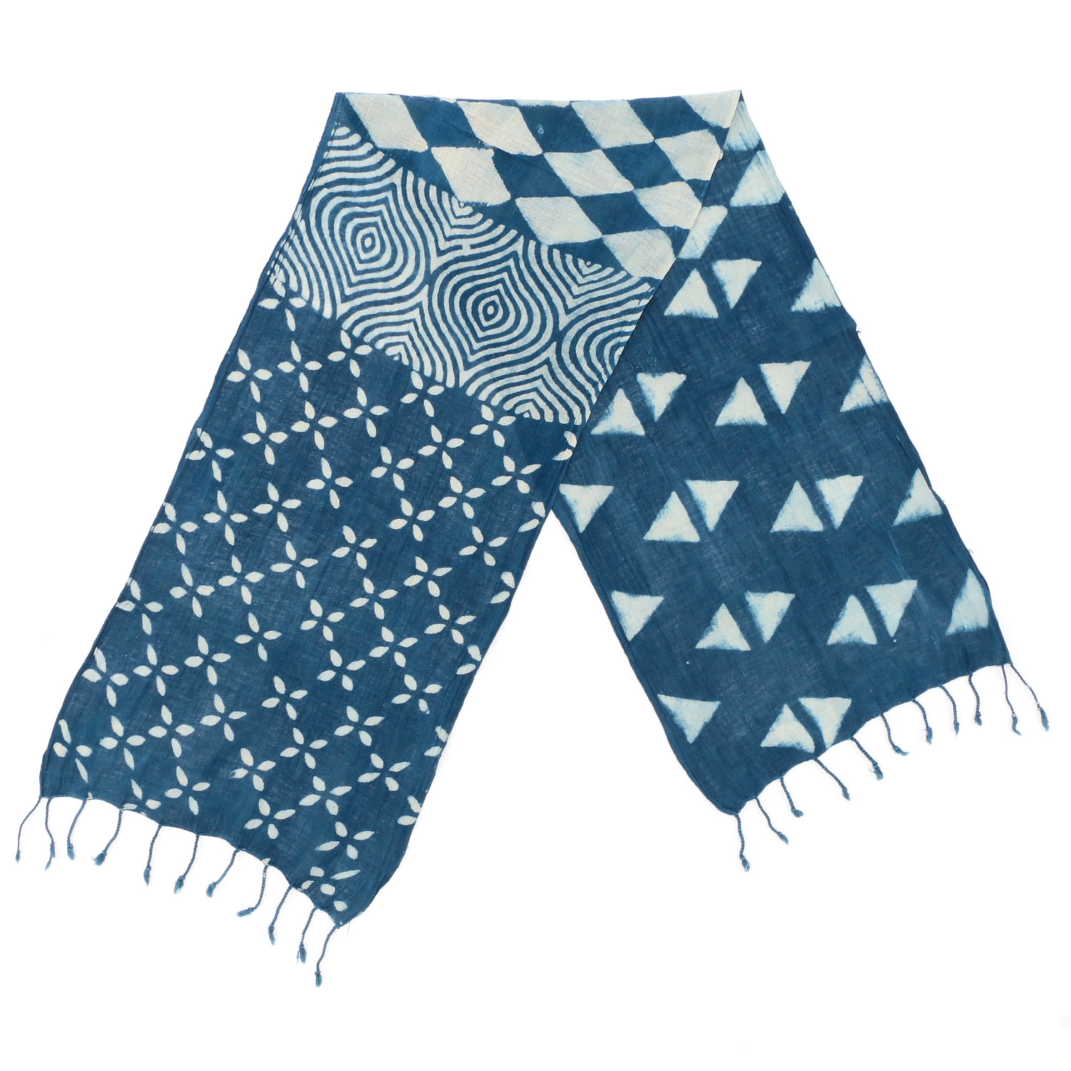 【01，02終了】インド製 綿スラブストール ブルー - 画像16