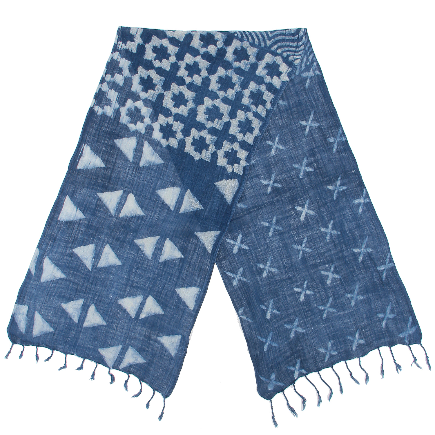 【01，02終了】インド製 綿スラブストール ブルー - 画像4