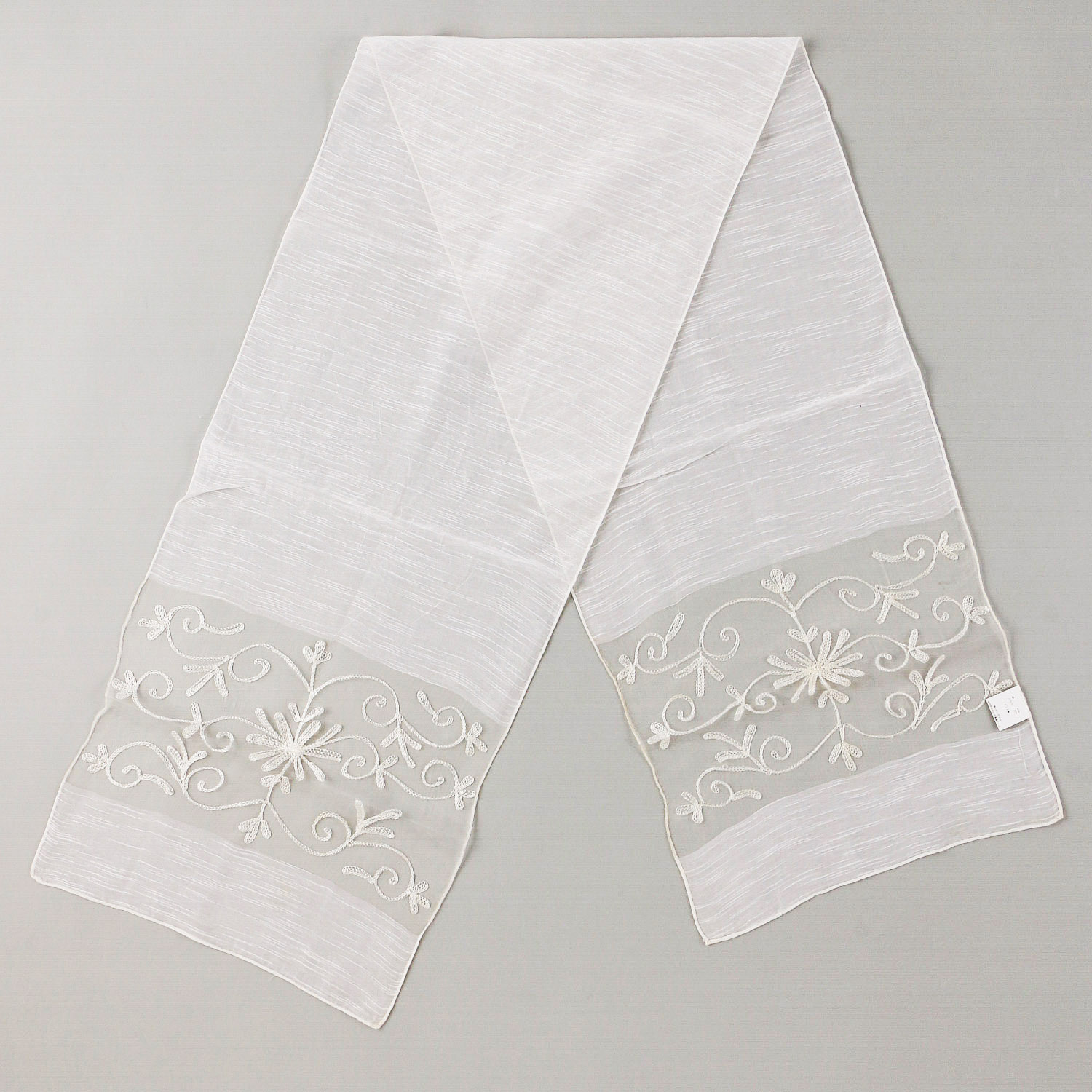 インド製 シルク混刺繍ストール - 画像2