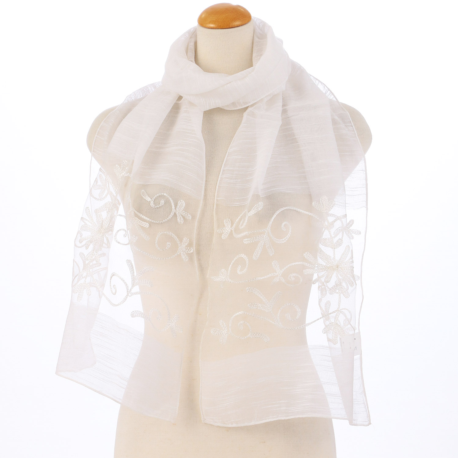 インド製 シルク混刺繍ストール