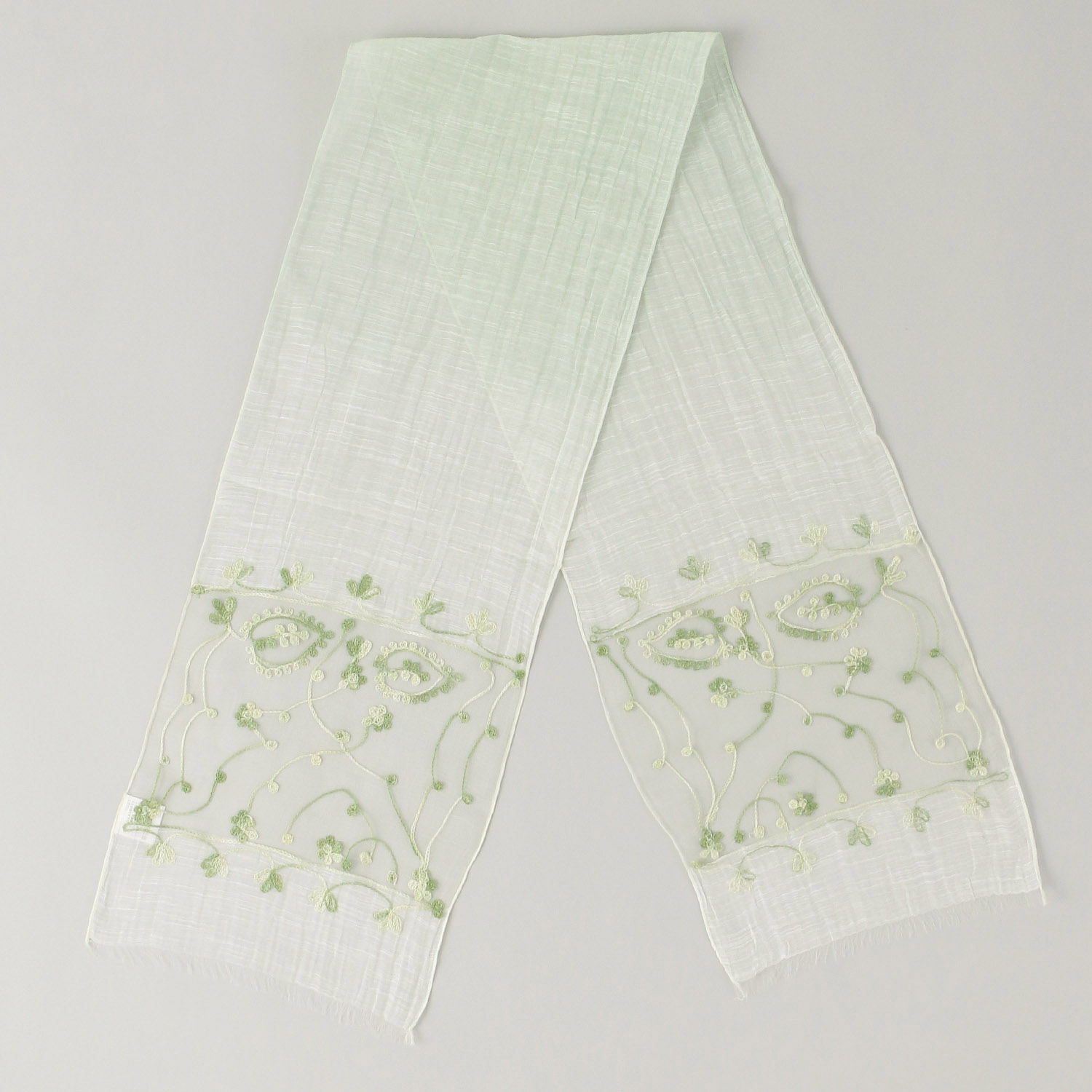 インド製 綿シルク刺繍ストール - 画像4