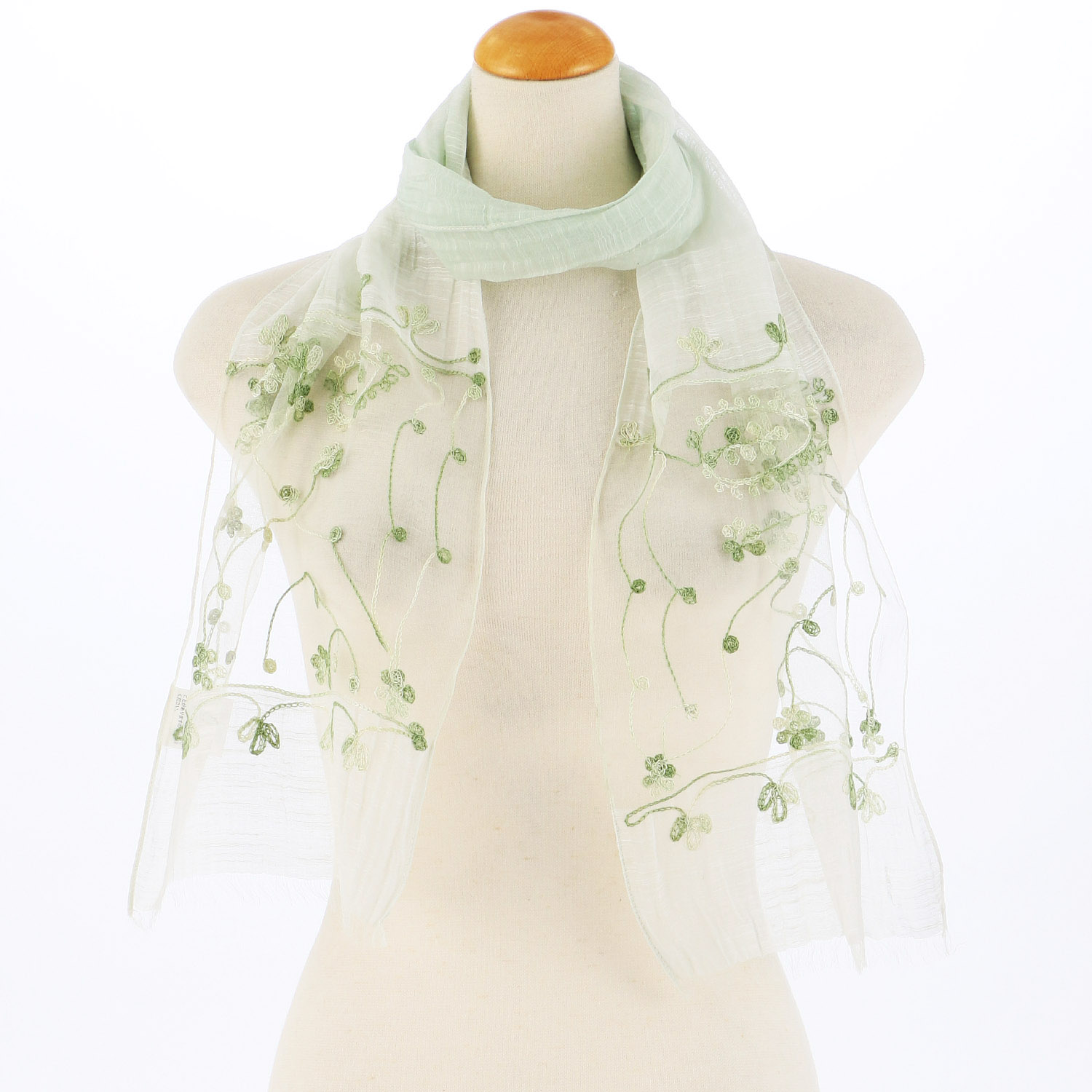 インド製 綿シルク刺繍ストール