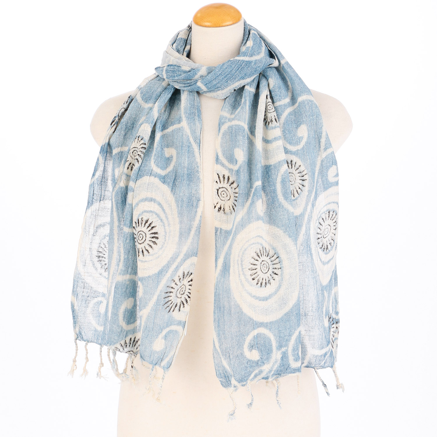 インド製 コットンストール ライトブルー - 画像4