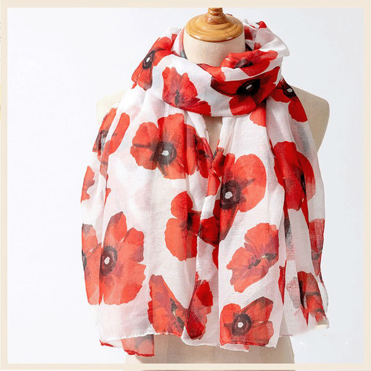 大判ストール ポピー