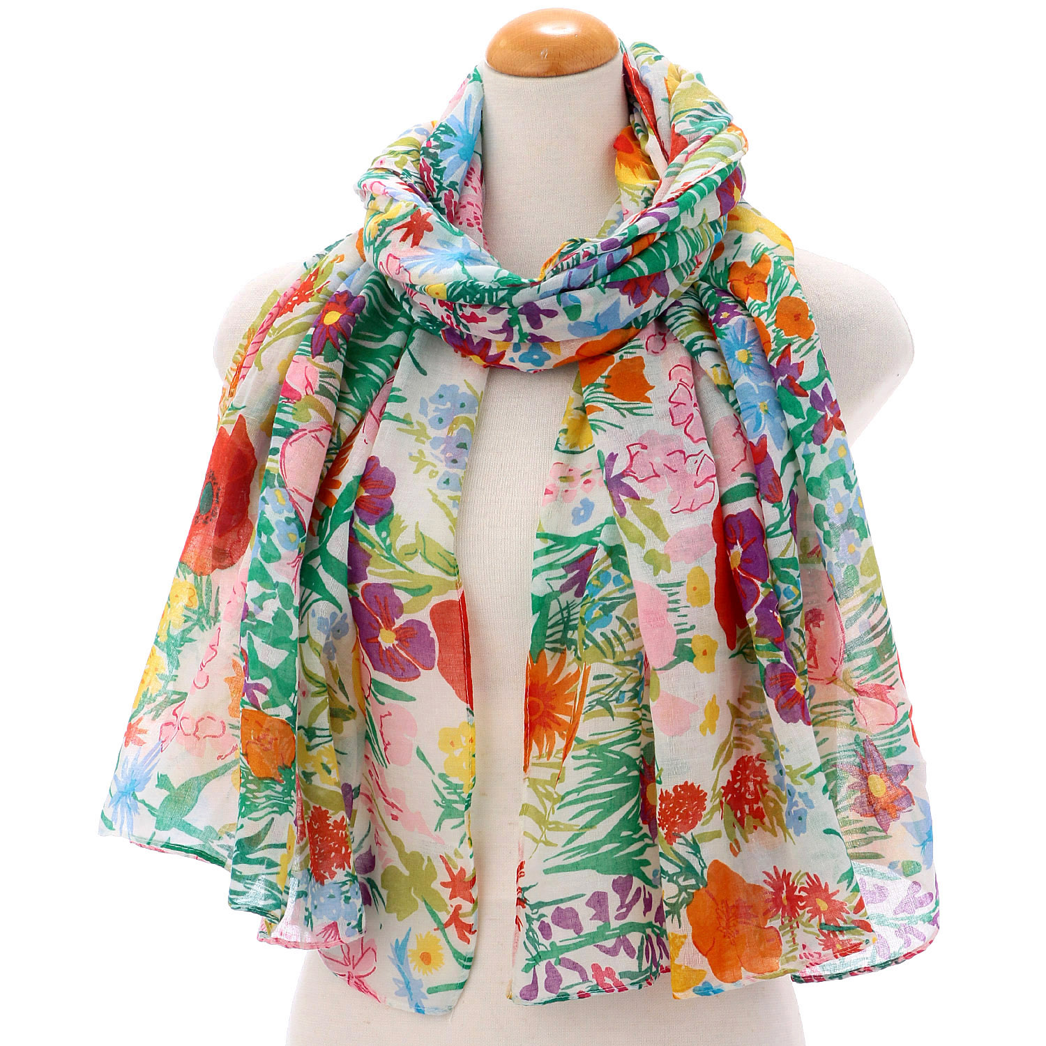 【ディープブルー終了】花柄プリントストール - 画像4