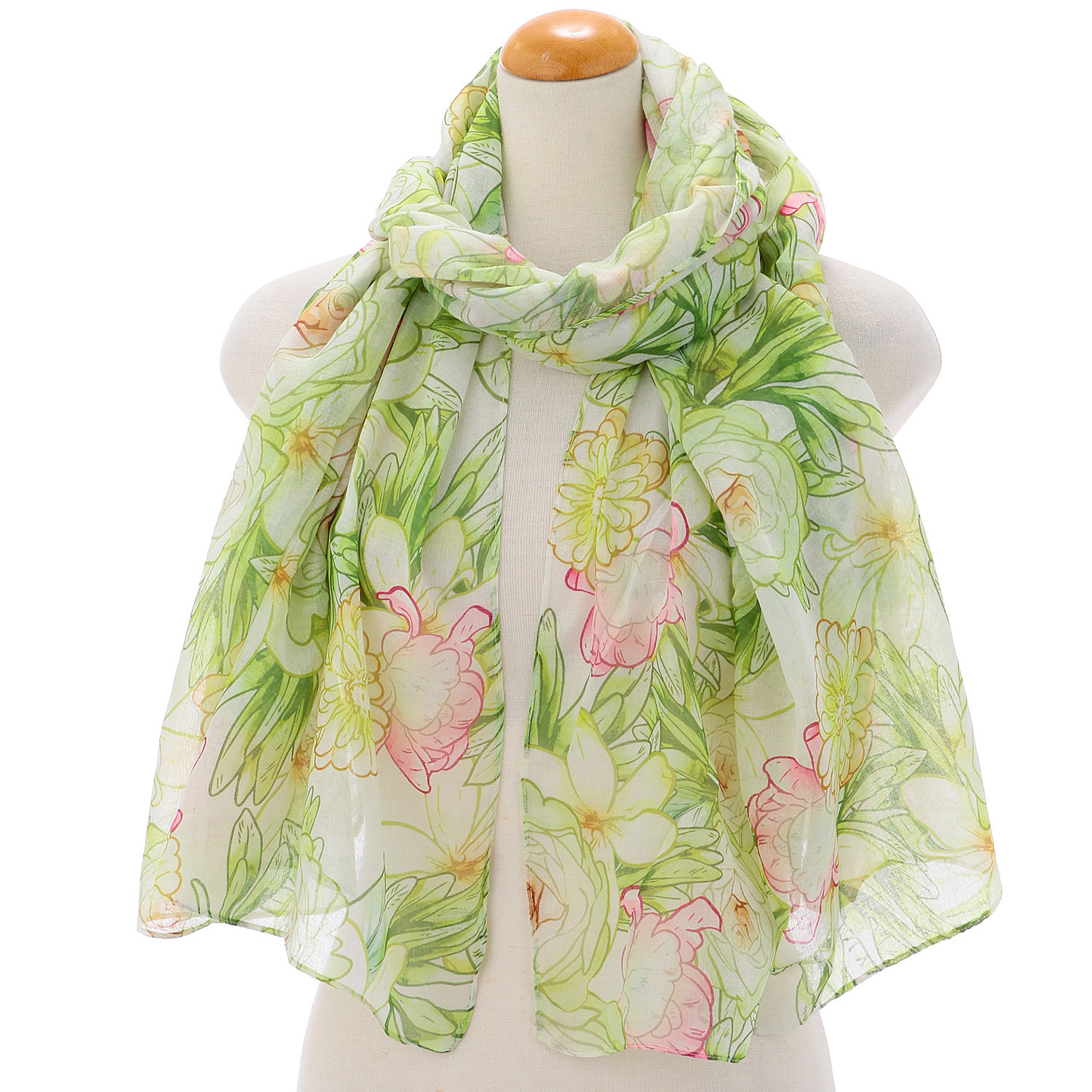 【ディープブルー終了】花柄プリントストール - 画像7