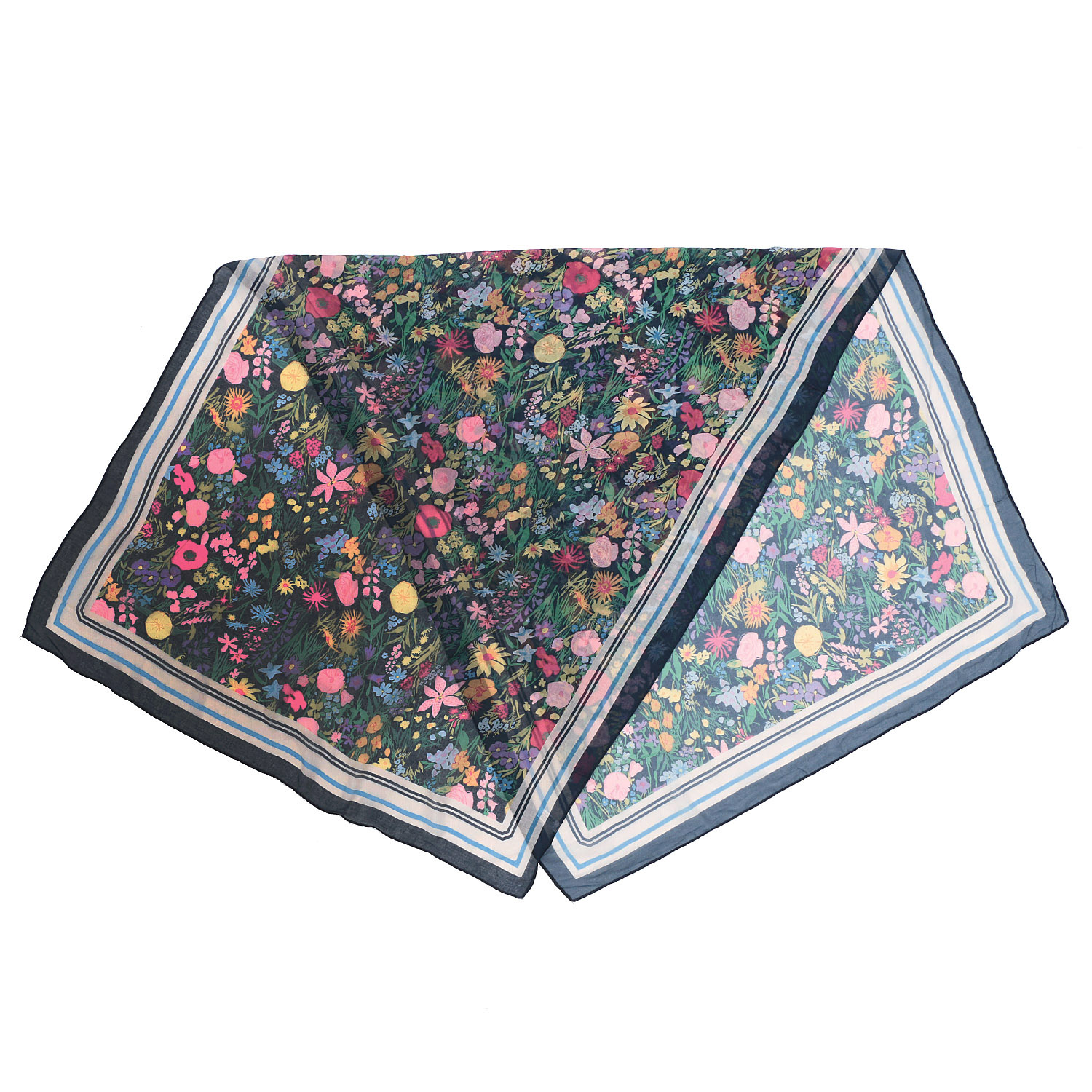 【ディープブルー終了】花柄プリントストール - 画像10