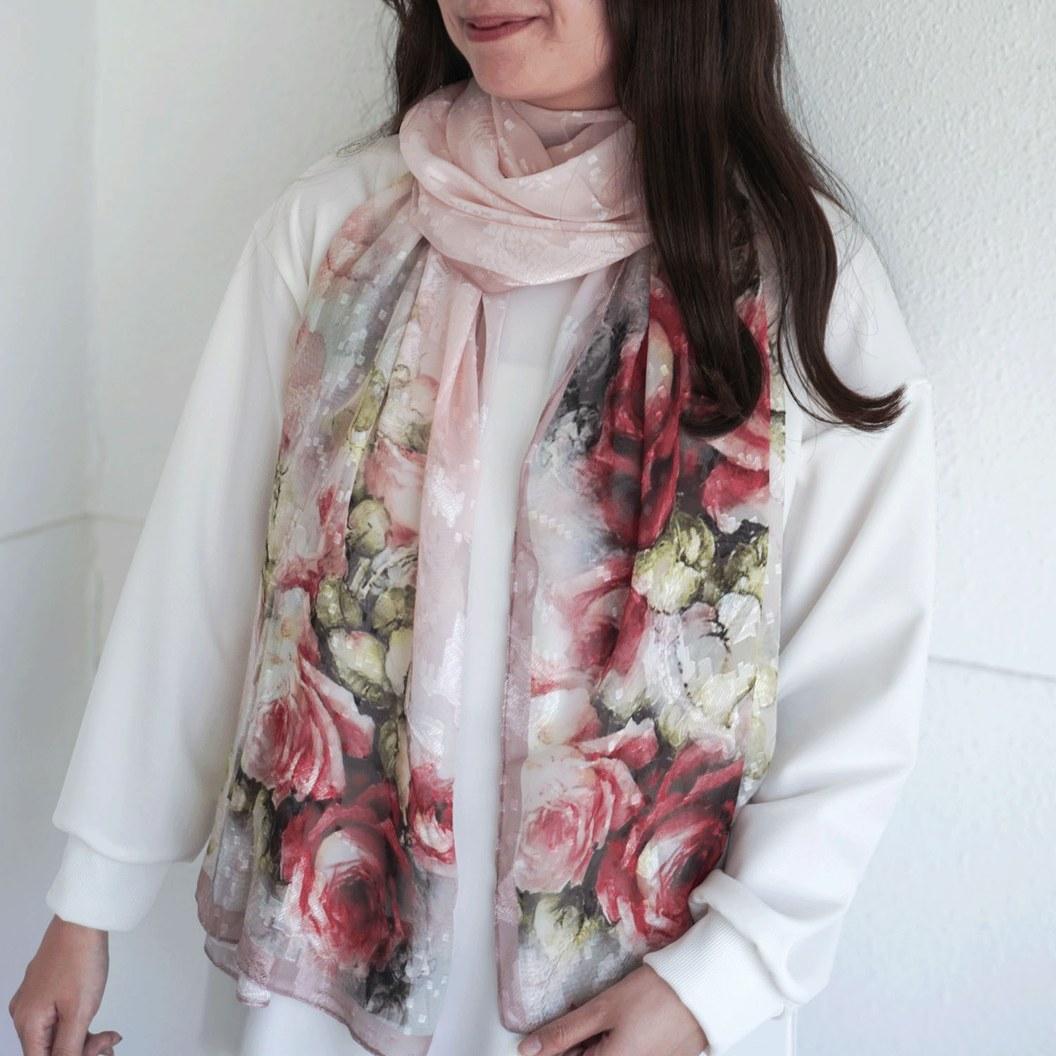 シルキータッチプリントストール - 画像1