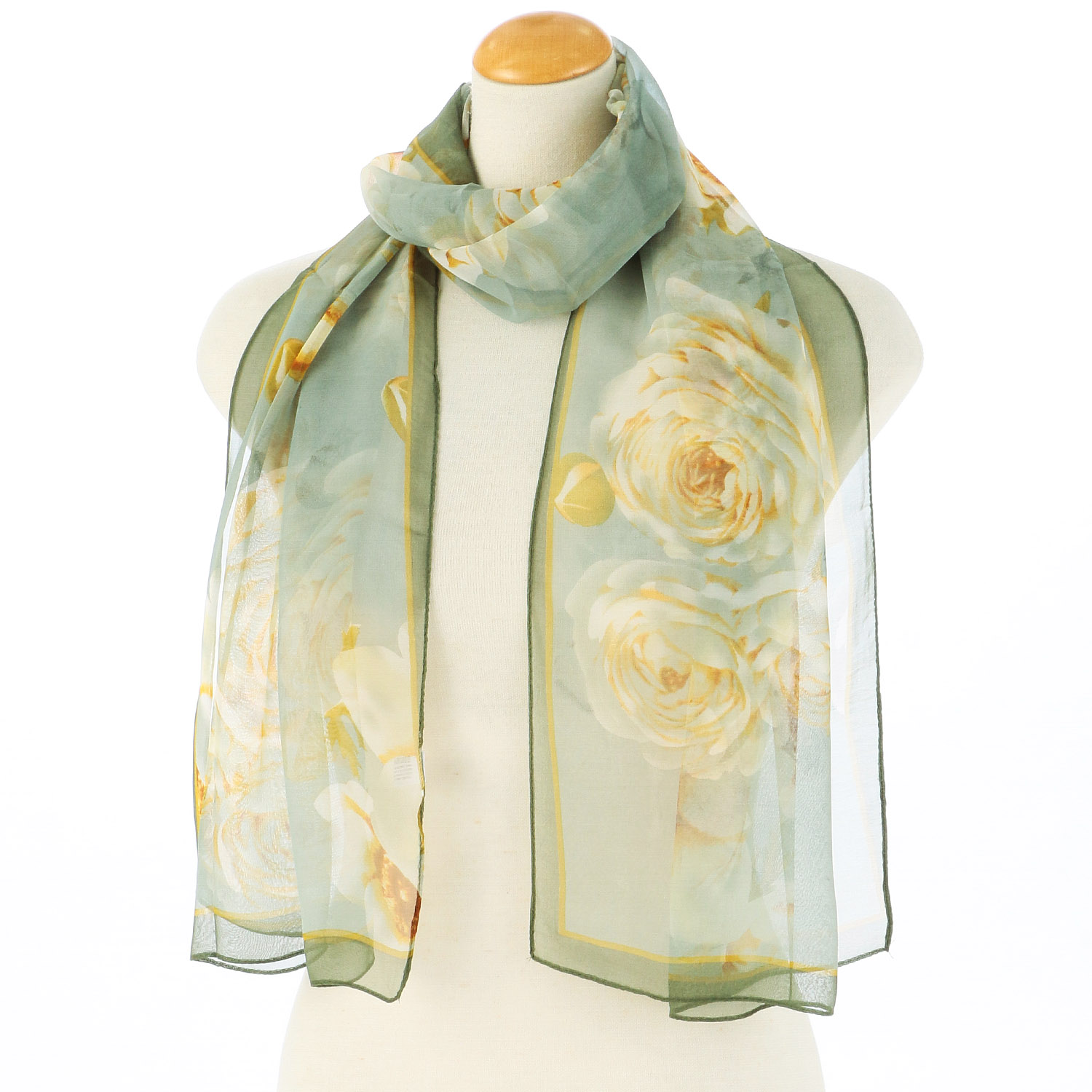 花柄シフォンプリントストール - 画像3