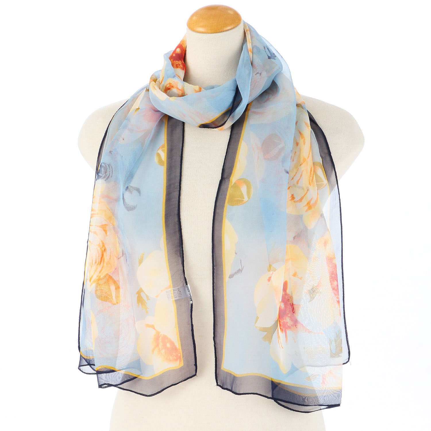 花柄シフォンプリントストール