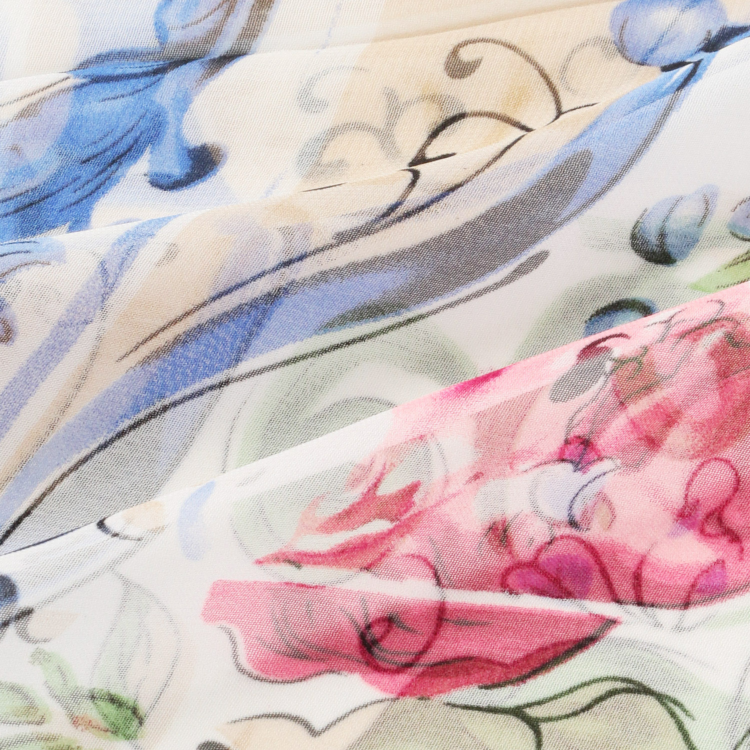 花柄シフォンプリントストール - 画像3