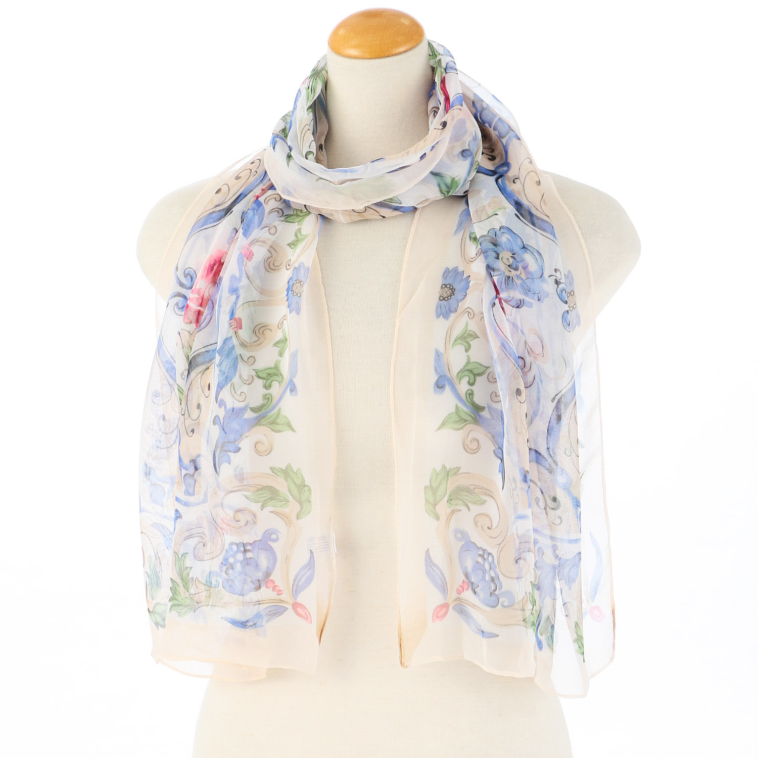 花柄シフォンプリントストール