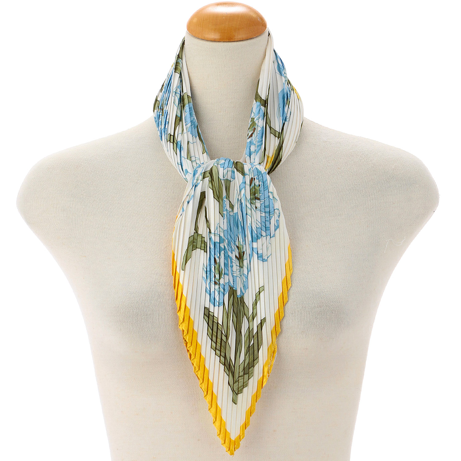 【グリーン終了】プリーツスカーフ 花柄 - 画像3