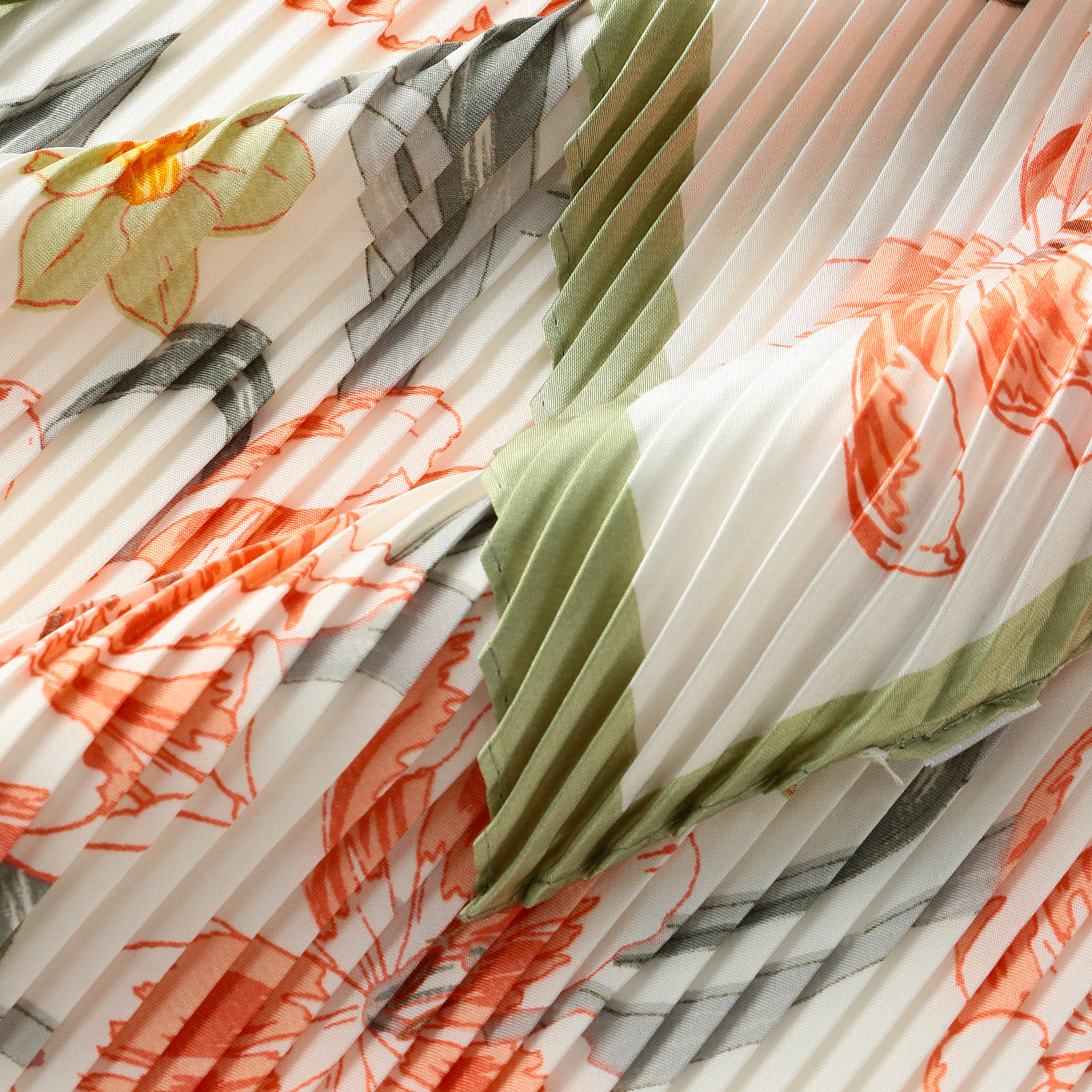 【グリーン終了】プリーツスカーフ 花柄 - 画像6