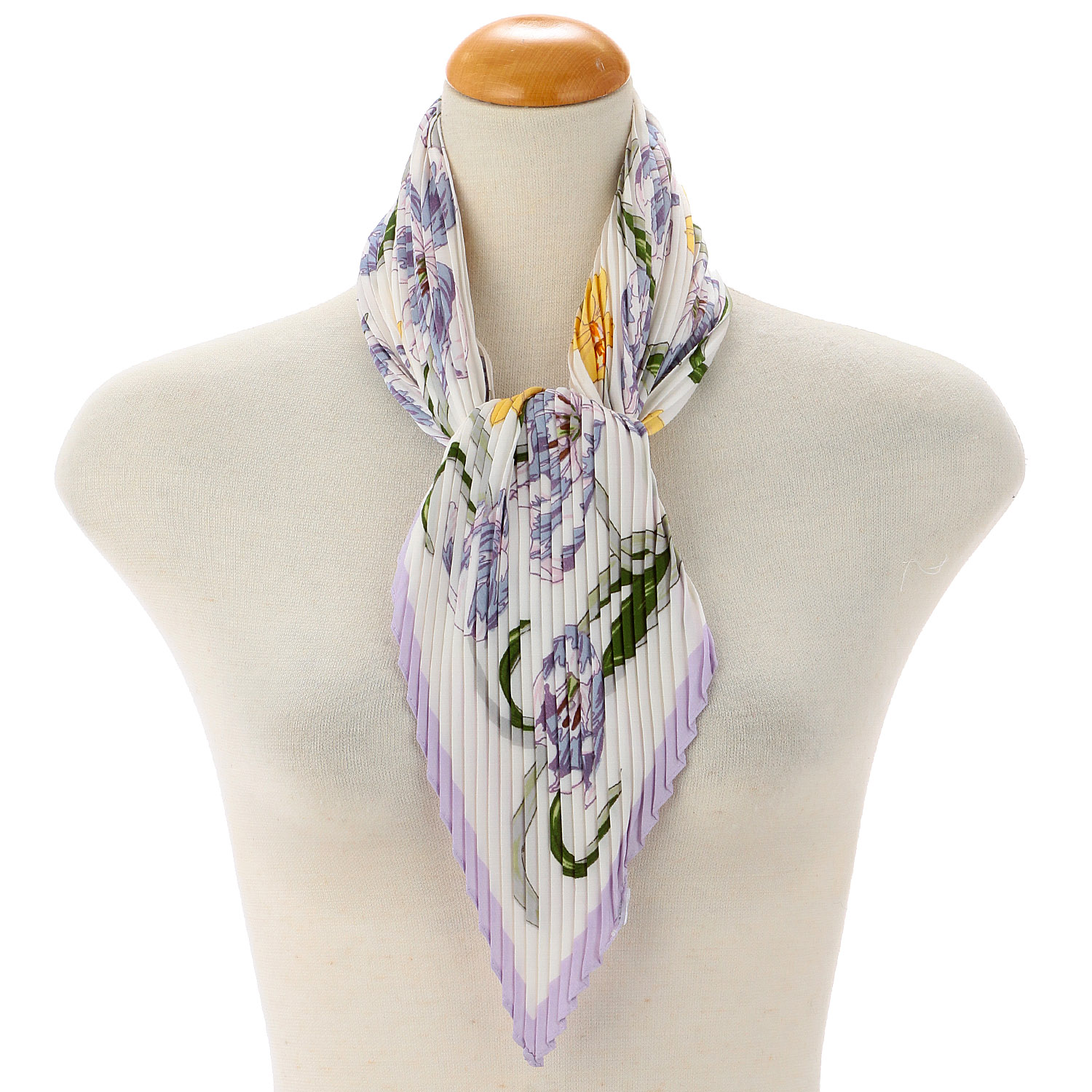 【グリーン終了】プリーツスカーフ 花柄 - 画像7