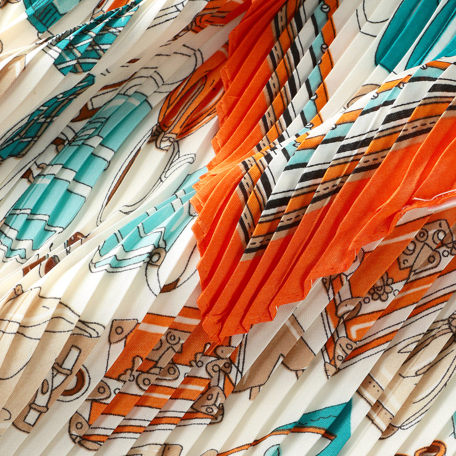 プリーツスカ－フ バッグ柄 - 画像5