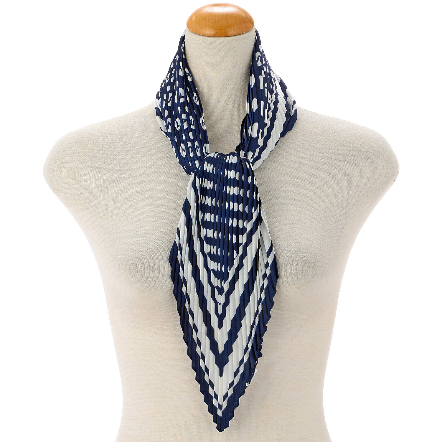 プリーツスカーフ ドット英字 - 画像1