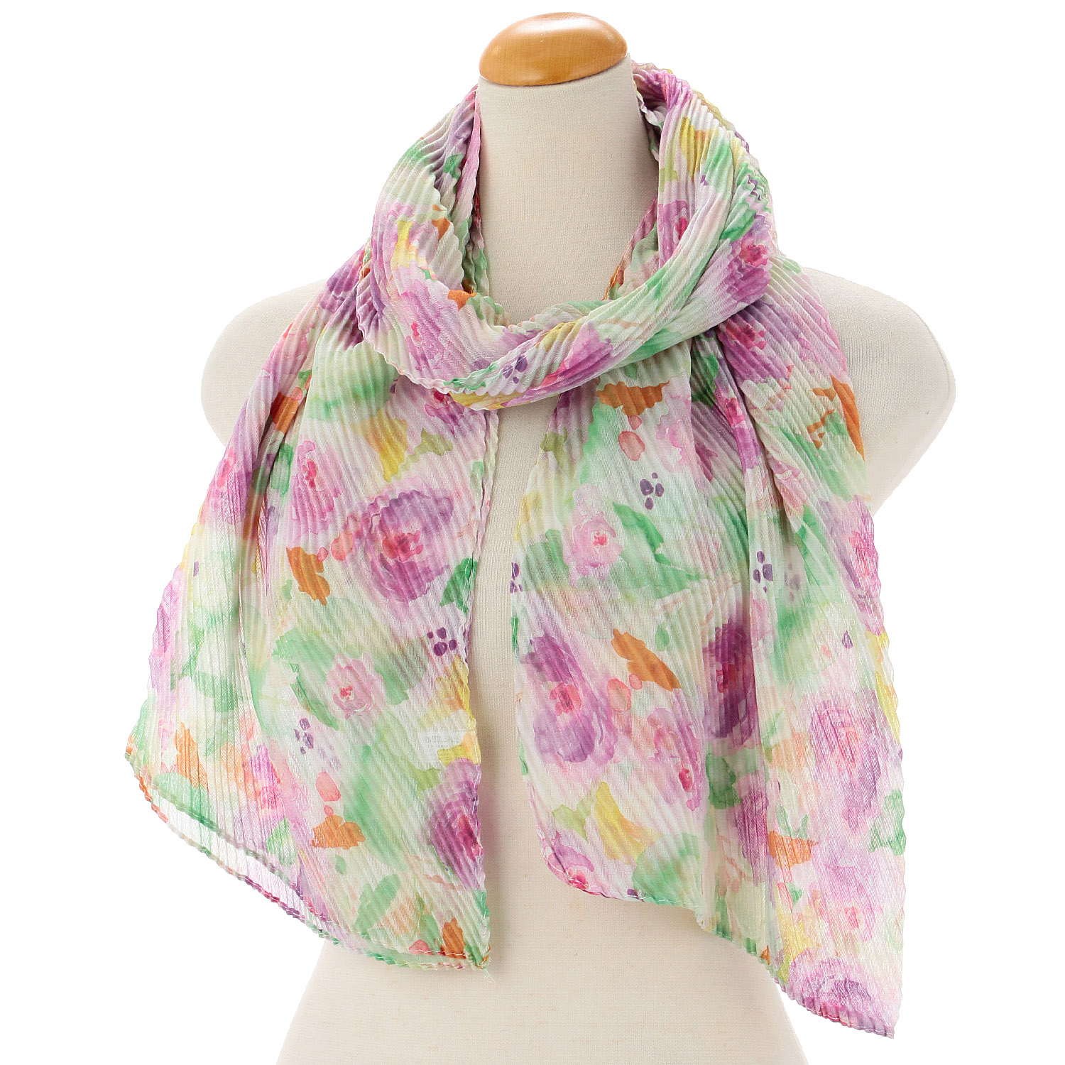 水彩フラワープリーツストール - 画像2