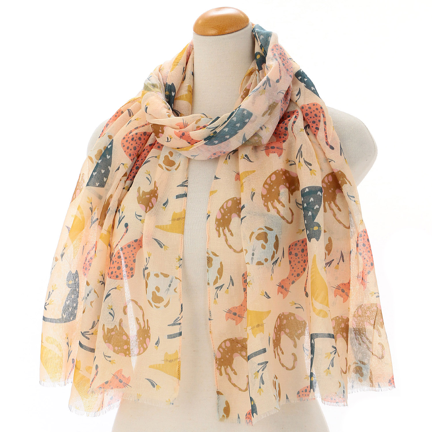 ネコ柄プリントストール - 画像4